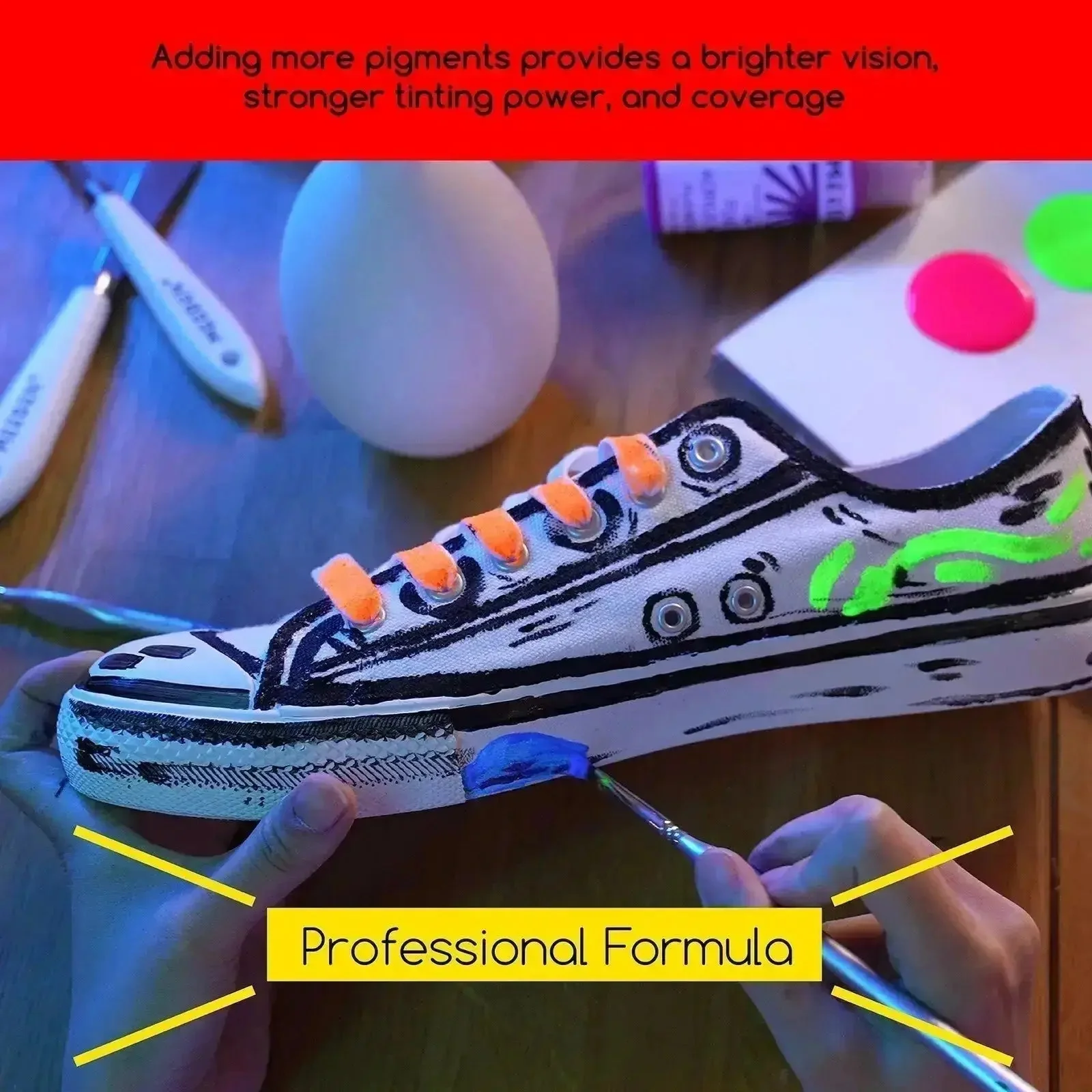 MEEDEN Fluid Fluorescent Acrylic Paint Set, 6 Colors, 60 ml / 2 oz - Image 3