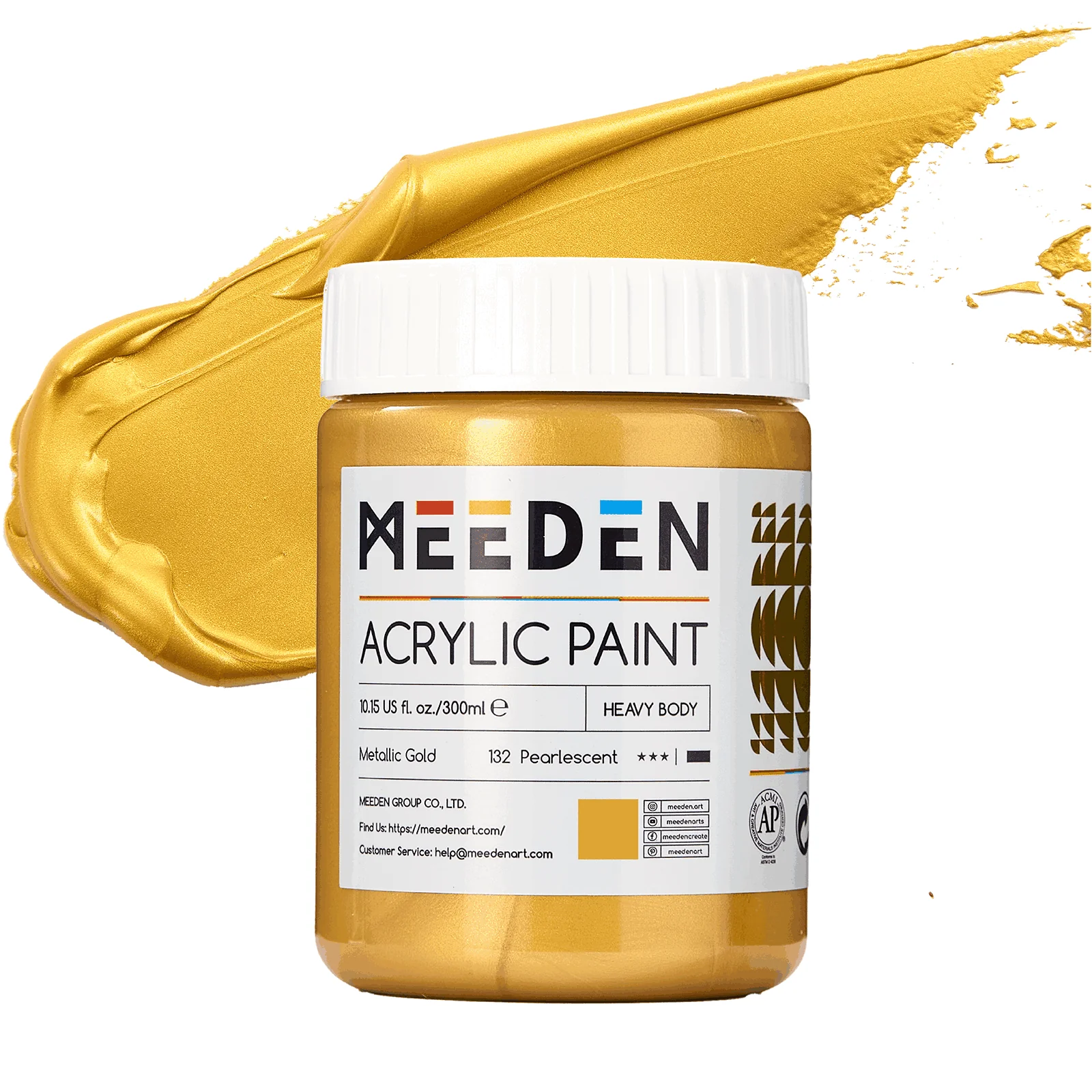 MEEDN 3-Colors Metallic Acrylic Paint Set, 300ml - Image 3
