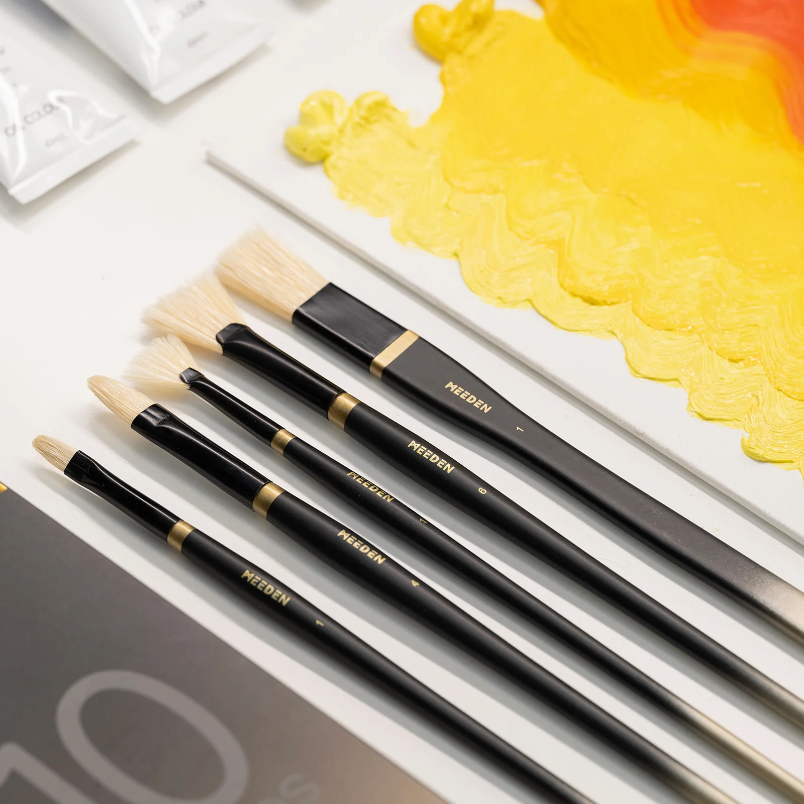 MEEDEN Oil Paint Brush Set of 10 - Image 7