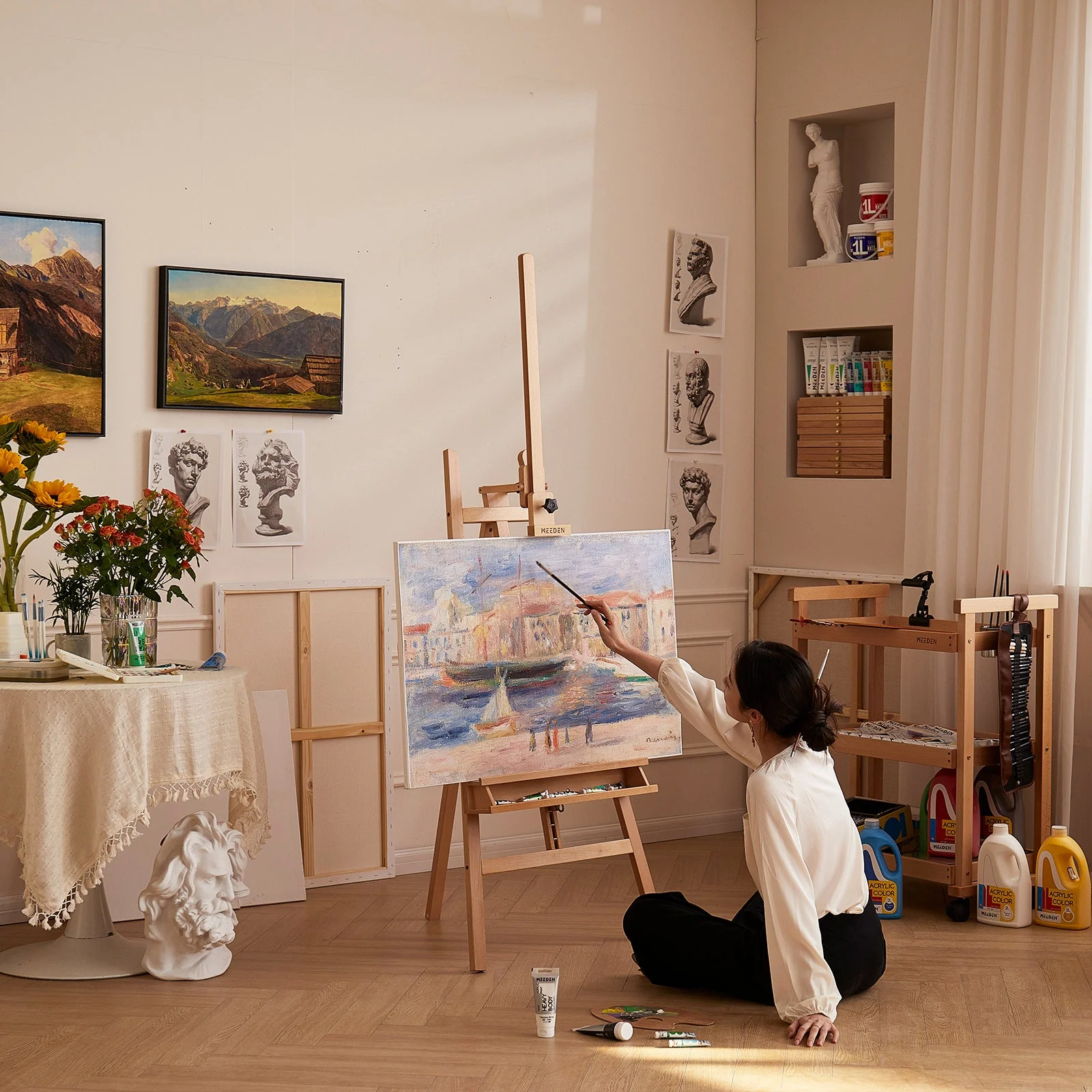 MEEDEN Large A-Frame Adjustable Artist Easel Stand-W09B - Image 4