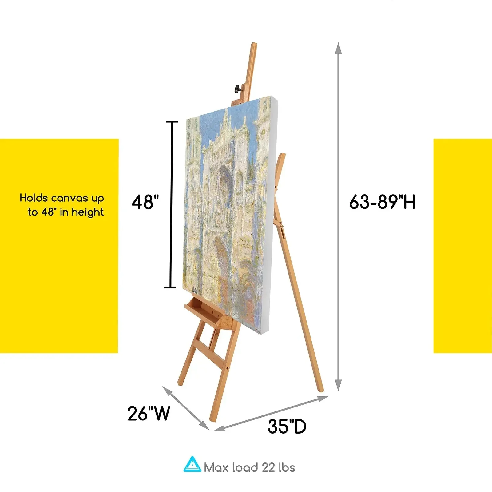 MEEDEN Large A-Frame Adjustable Artist Easel Stand-W09B - Image 6