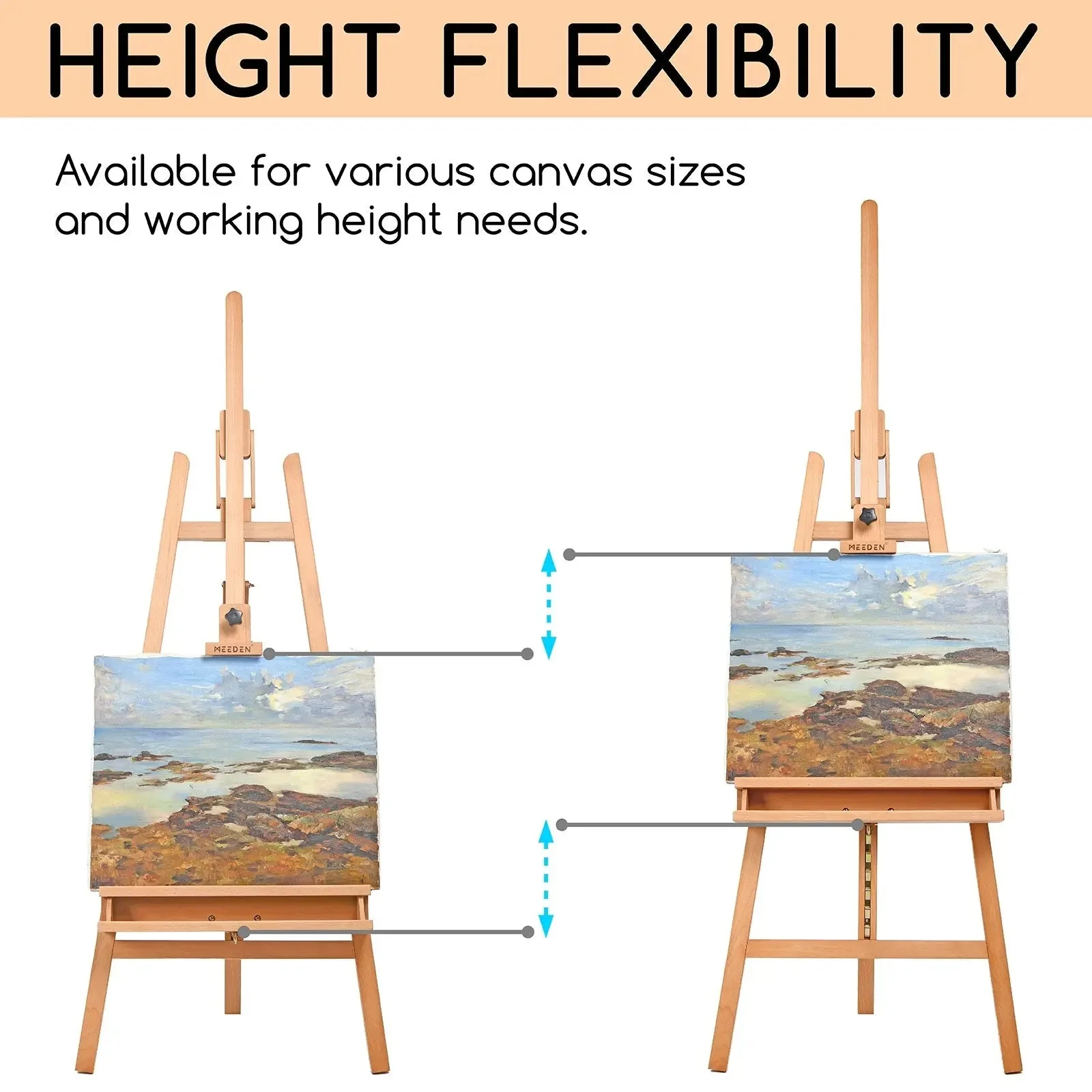 MEEDEN Large A-Frame Adjustable Artist Easel Stand-W09B - Image 9
