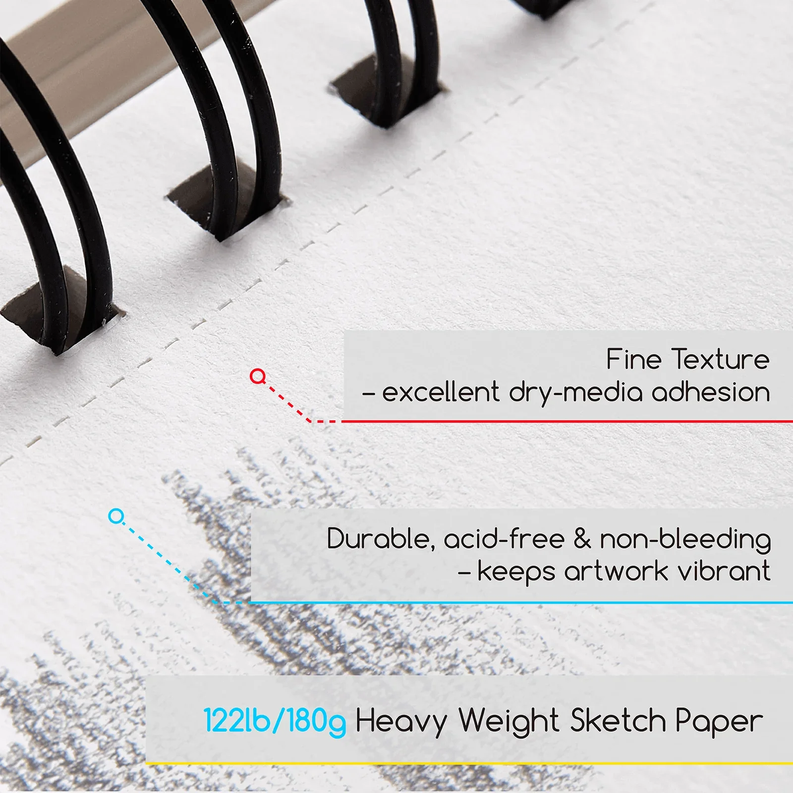 MEEDEN Acrylic Markers, Bamboo 32 Compartments Holder & Heavyweight Sketchbook Paper Pad Set - Image 7