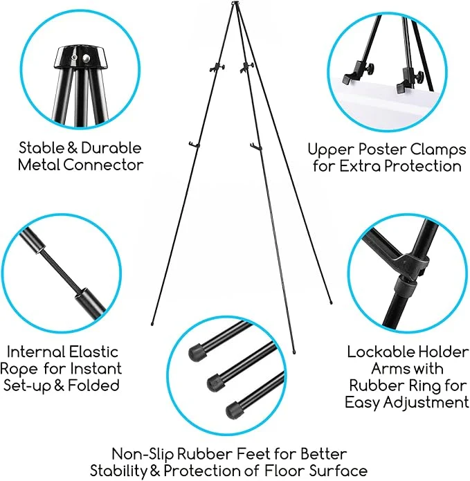 MEEDEN Adjustable Height Tripod Display Stand with Bag - Image 5