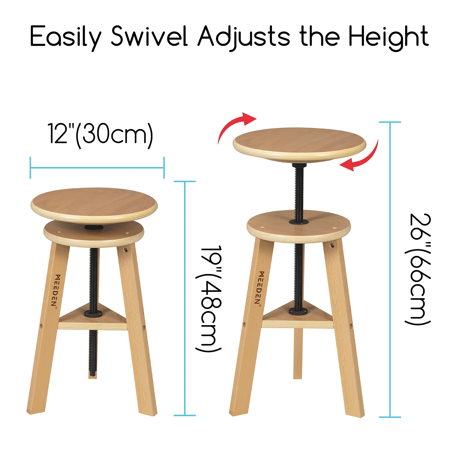 MEEDEN Adjustable Wooden Drafting Table & Stool Set, White-XSZ-5 - Image 5
