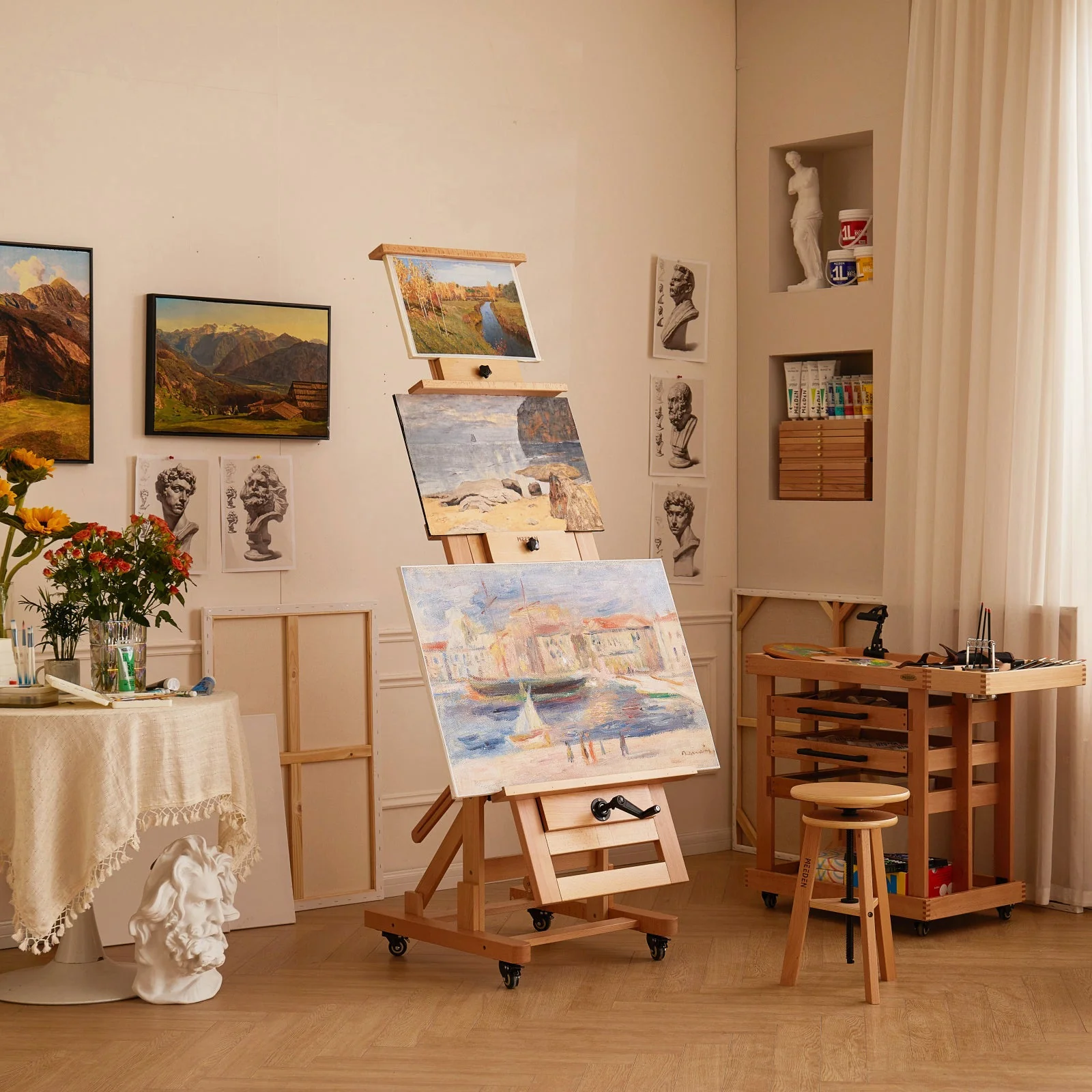 MEEDEN Deluxe Studio Large Rocker Crank Heavy Duty Artist Easel-DHJ-12 - Image 2
