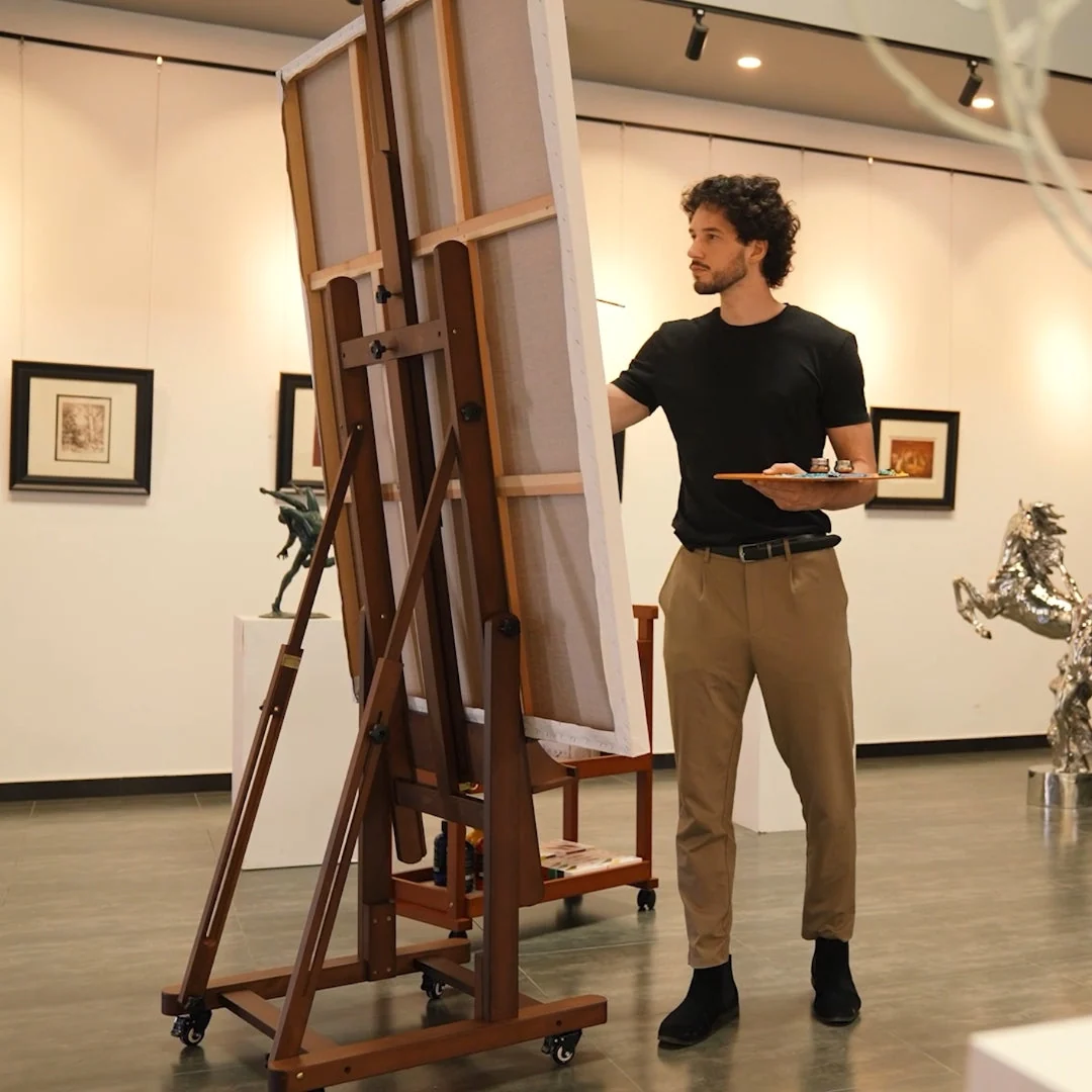 MEEDEN Extra Large Heavy Duty Artist Easel Stand-Walnut- W11 - Image 2