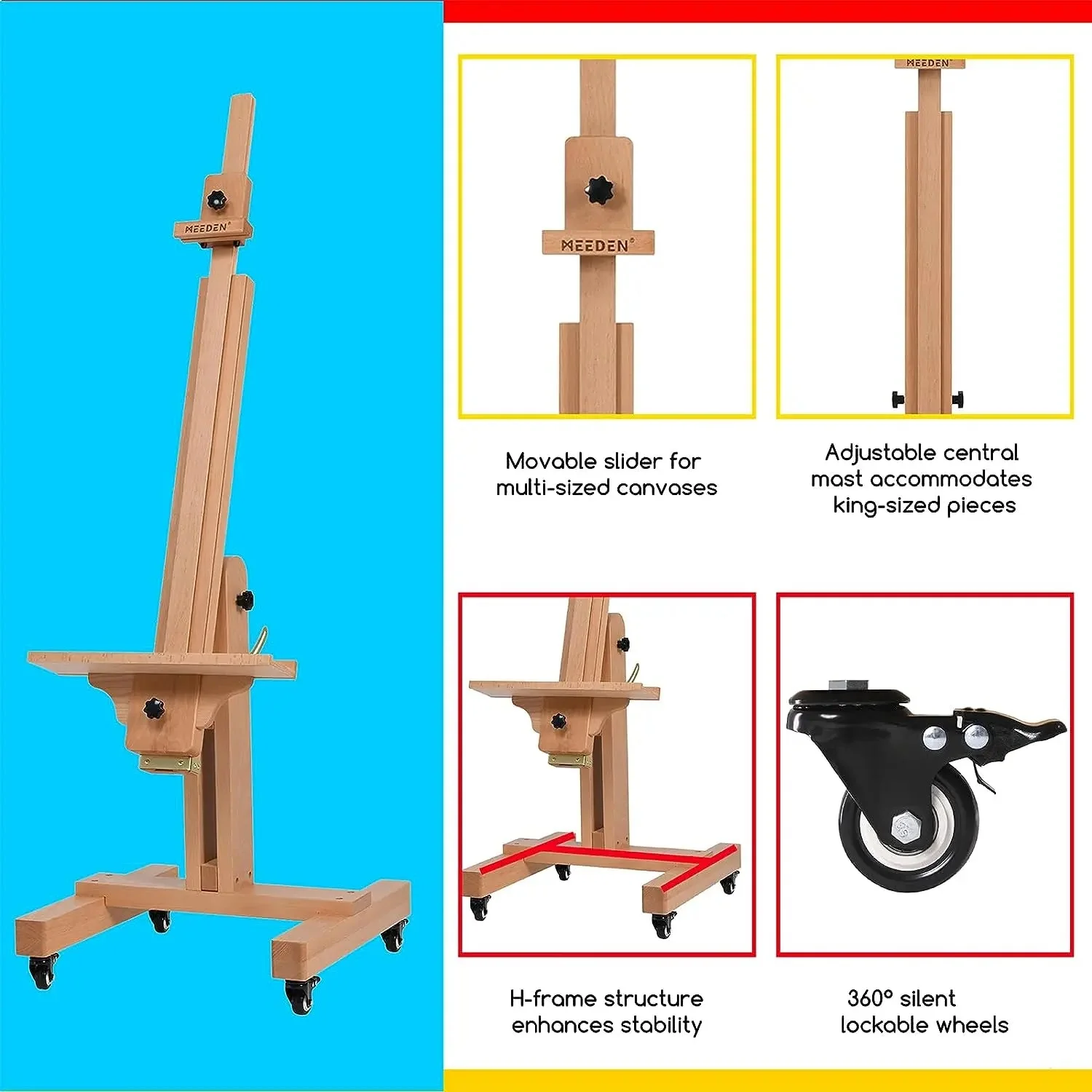 MEEDEN Extra Large Adjustable Artist Easel Stand-DHJ-11 - Image 6