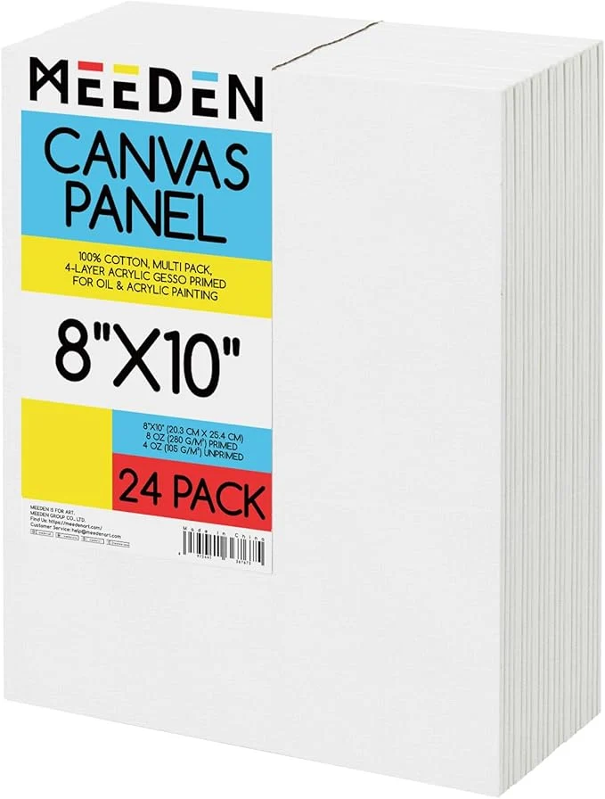 MEEDEN Foldable Easel, Metallic Acrylic Paint (6x60ml) & Cotton Canvas Boards Set - Image 4