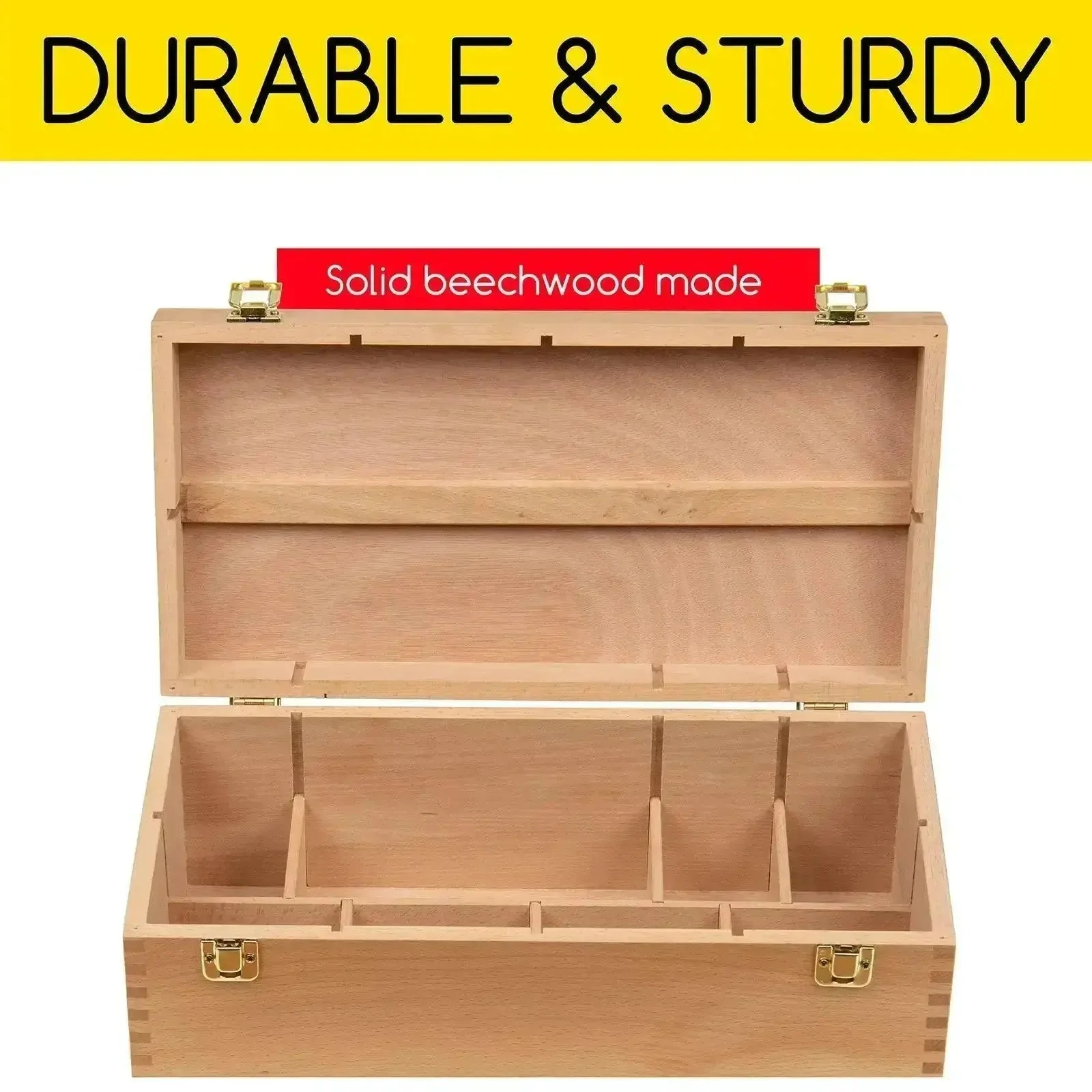 MEEDEN Large Multi-Function Solid Beech Storage Box - Image 3