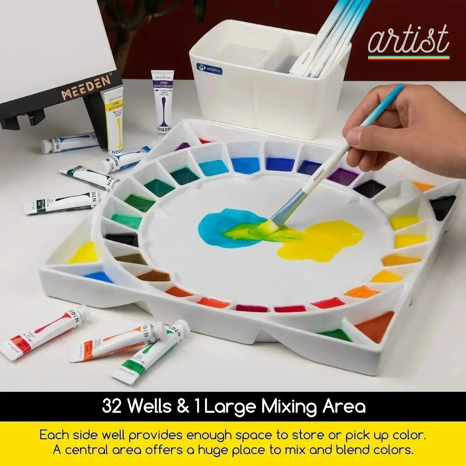 MEEDEN Large Artist Porcelain Ceramic Palette With Lid Cover - Image 4