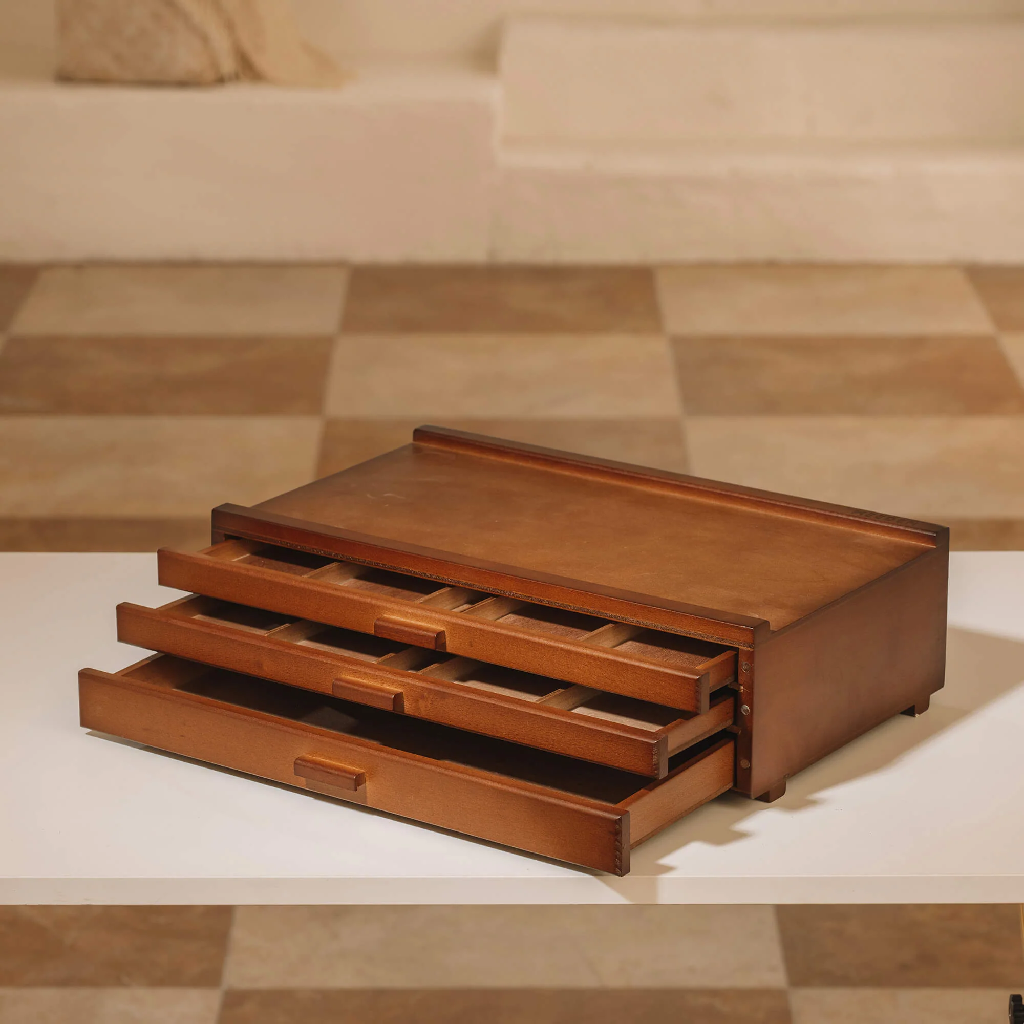 MEEDEN Pro 3-Drawers Beech Wood Portable Storage Box-HH-3 - Image 5