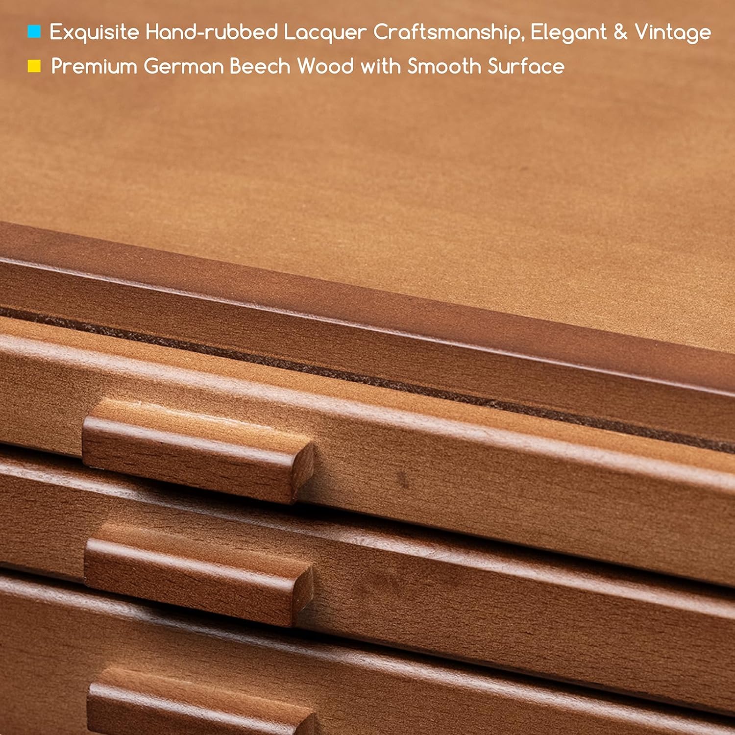 MEEDEN Pro 3-Drawers Beech Wood Portable Storage Box-HH-3 - Image 7