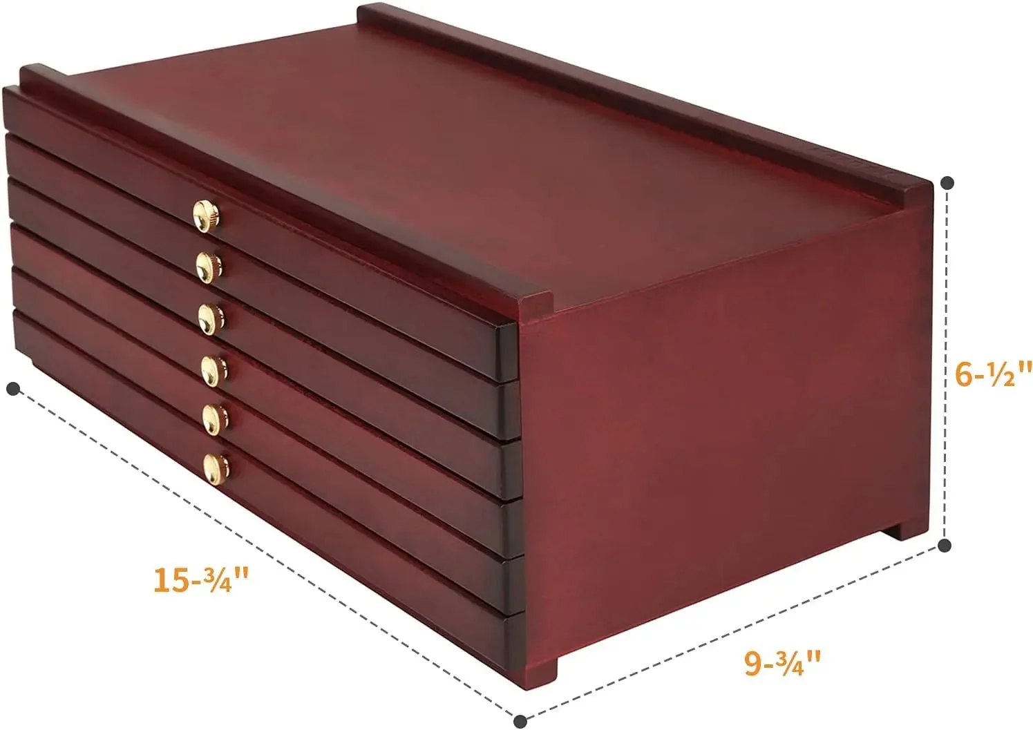 MEEDEN 6-Drawer Artist Supply Storage Box, Dark Walnut - Image 2