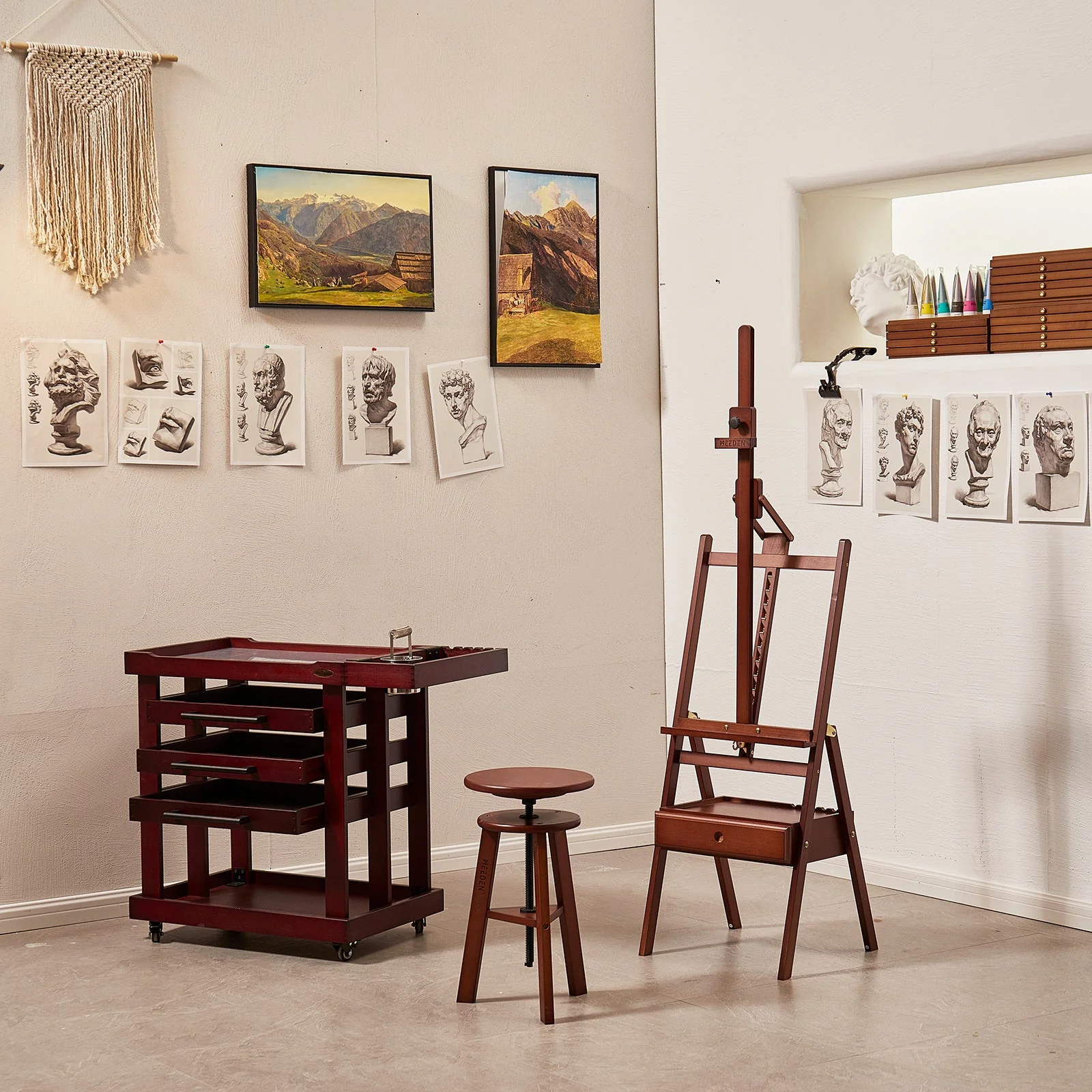 MEEDEN Forward Tilt Floor Easel, Dark Walnut-HJ-2A - Image 7
