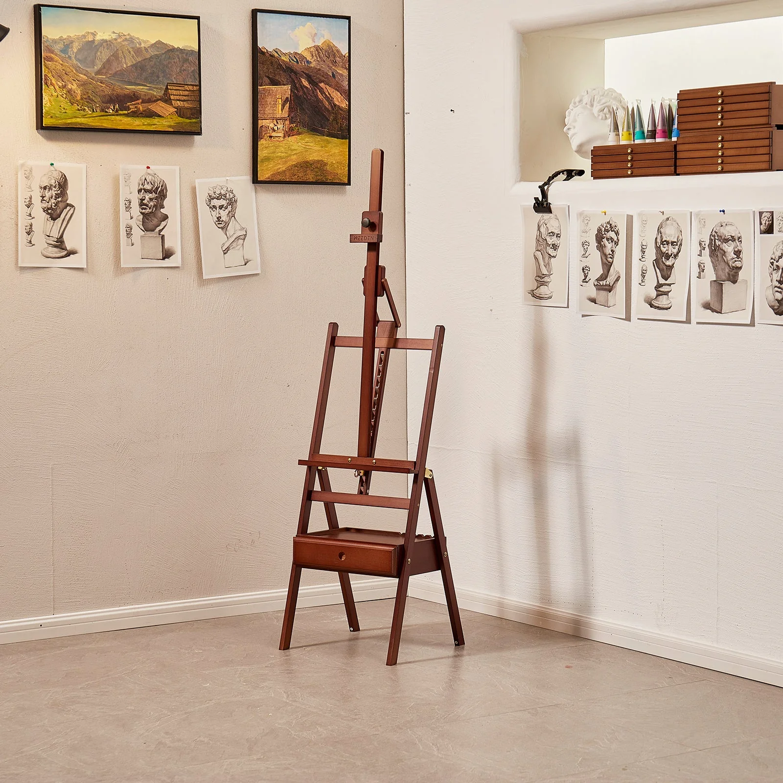 MEEDEN Forward Tilt Floor Easel, Dark Walnut-HJ-2A - Image 8