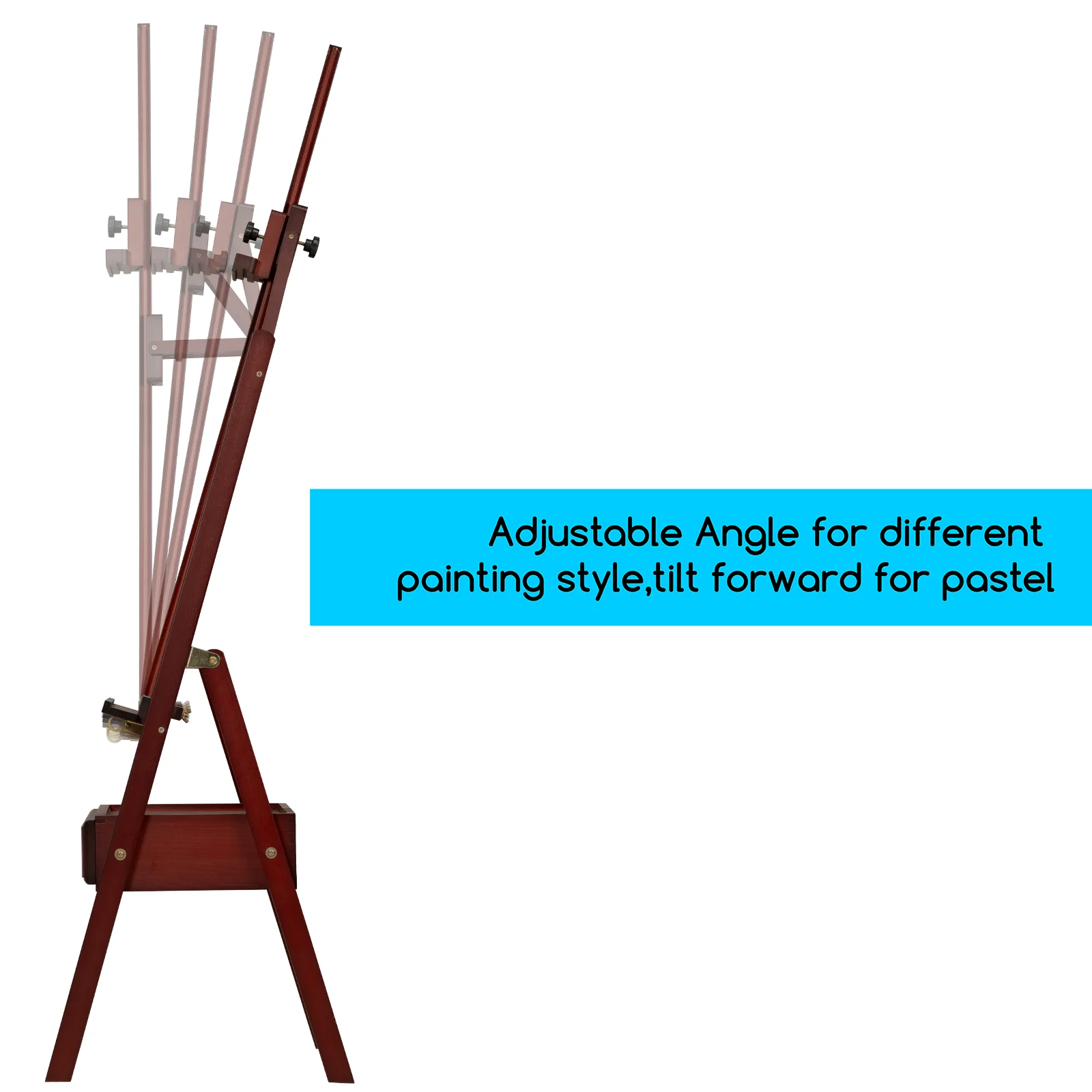 MEEDEN Forward Tilt Floor Easel, Dark Walnut-HJ-2A - Image 9