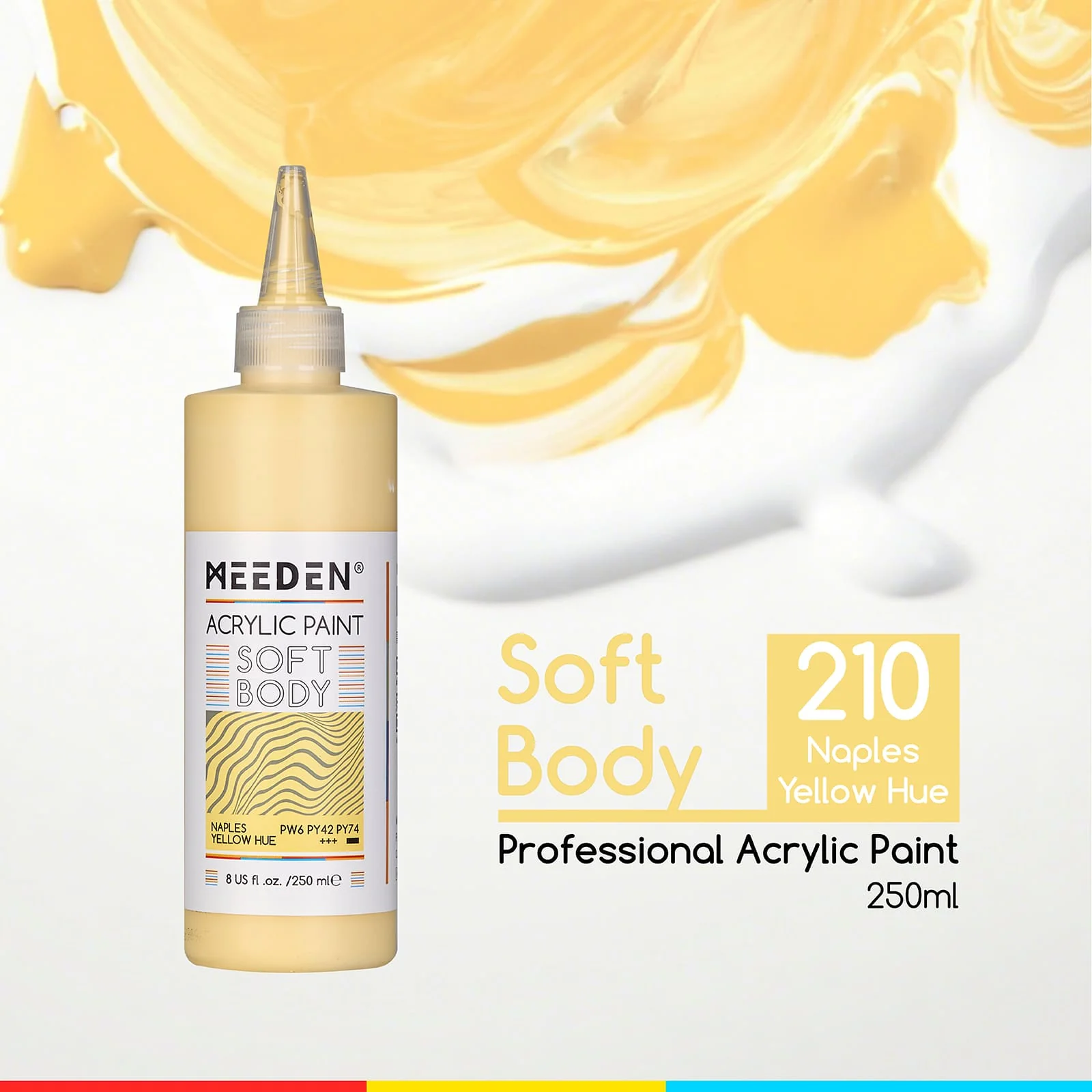 MEEDEN Soft Body Acrylic Paints Set, 37 Colors x 250ml/8.45oz - Image 10
