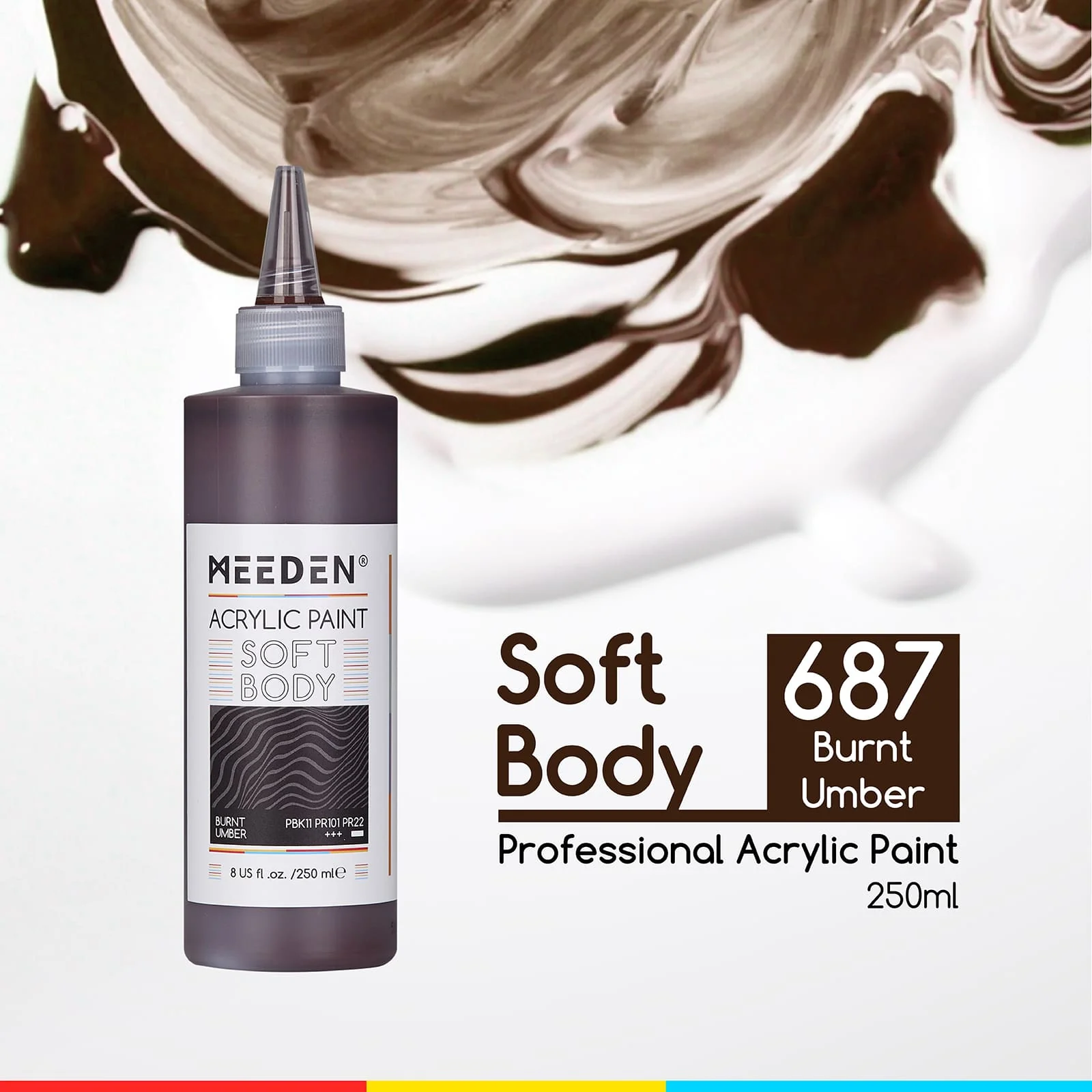 MEEDEN Soft Body Acrylic Paints Set, 37 Colors x 250ml/8.45oz - Image 100