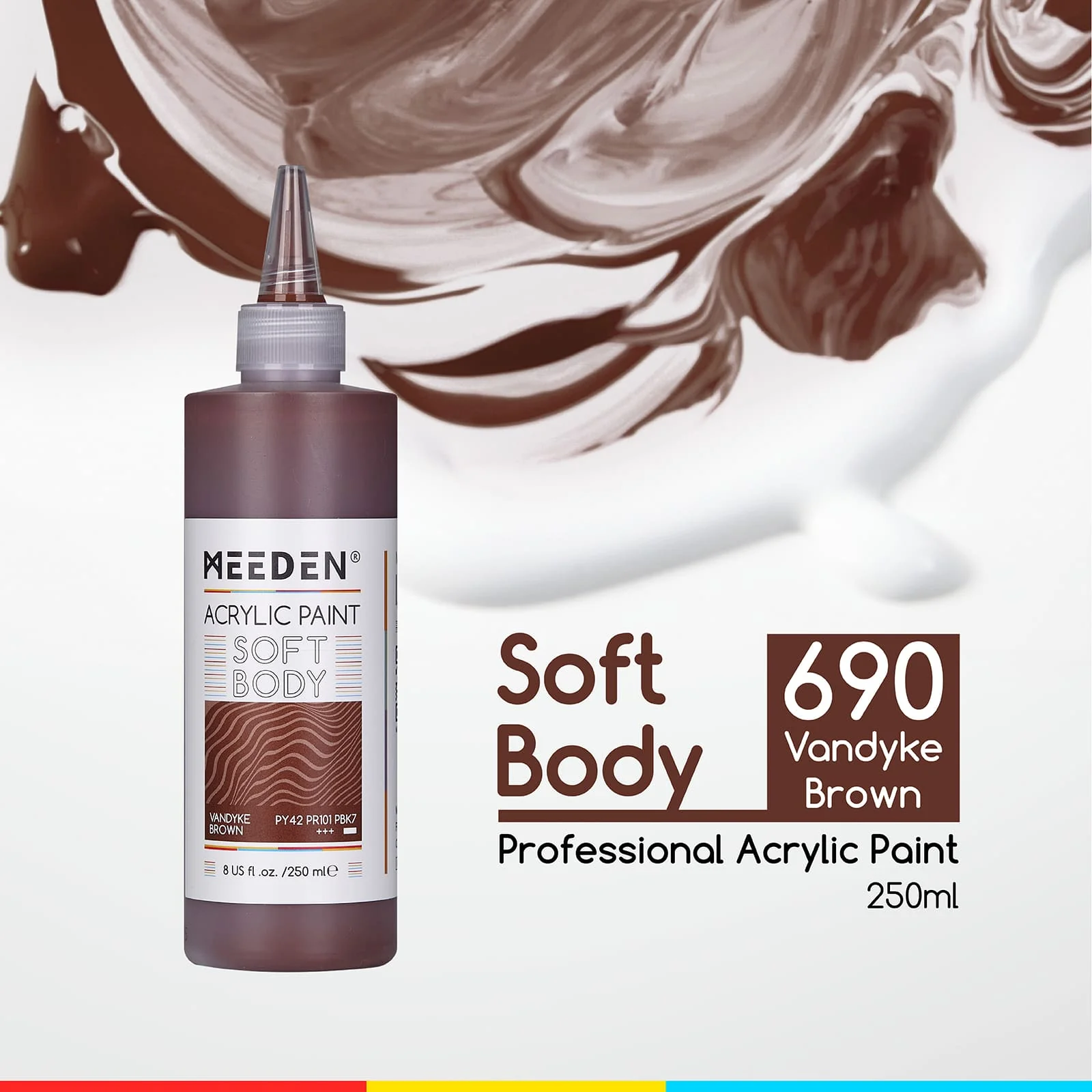 MEEDEN Soft Body Acrylic Paints Set, 37 Colors x 250ml/8.45oz - Image 106