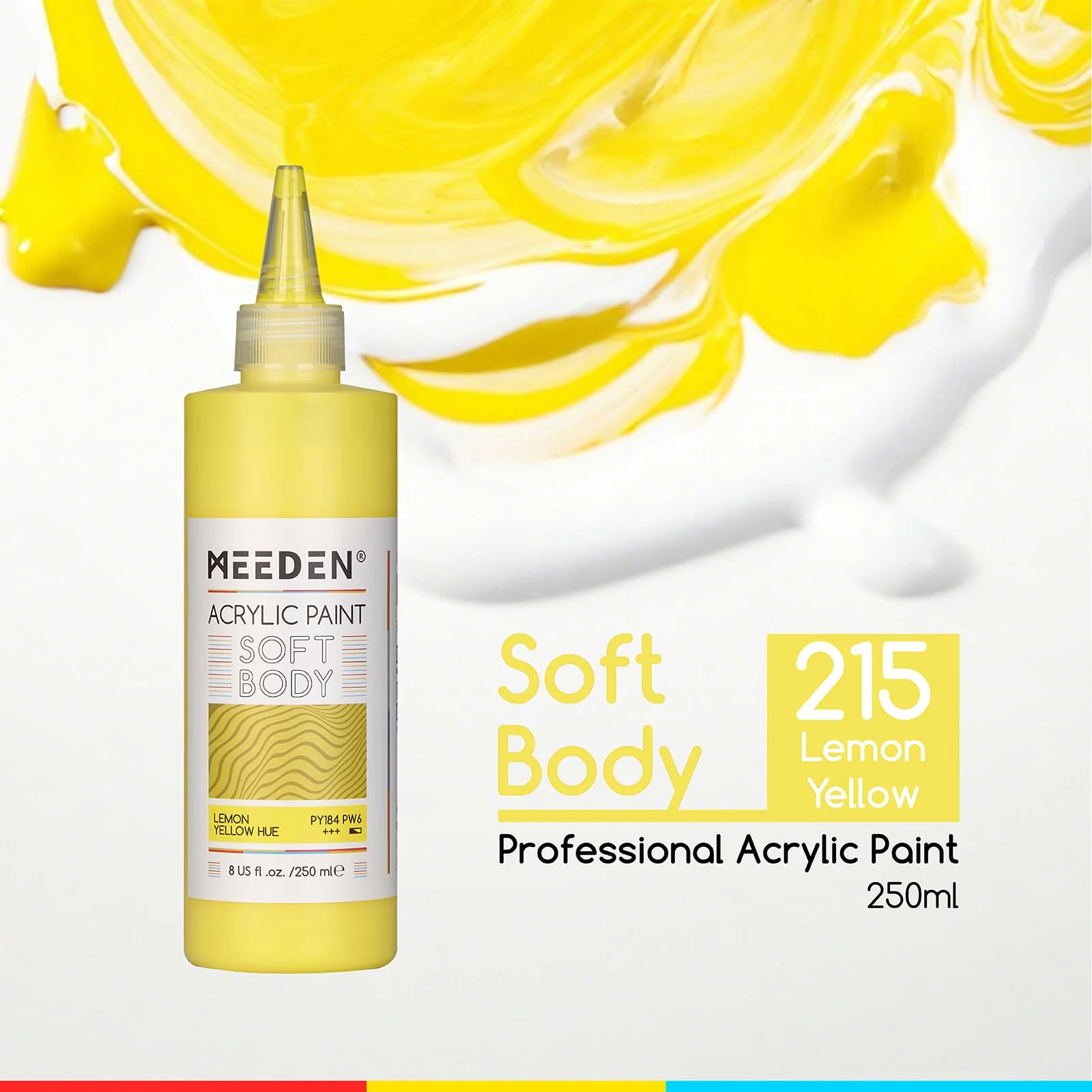MEEDEN Soft Body Acrylic Paints Set, 37 Colors x 250ml/8.45oz - Image 13