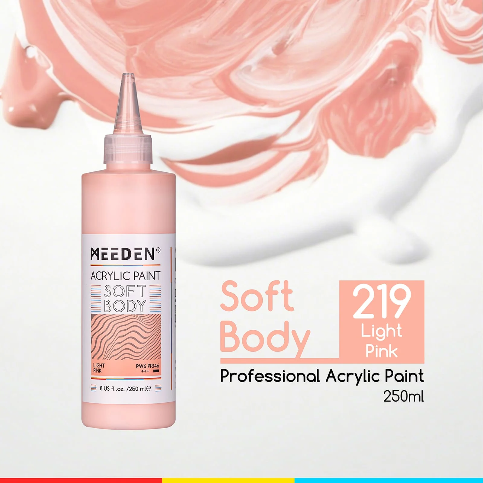 MEEDEN Soft Body Acrylic Paints Set, 37 Colors x 250ml/8.45oz - Image 19