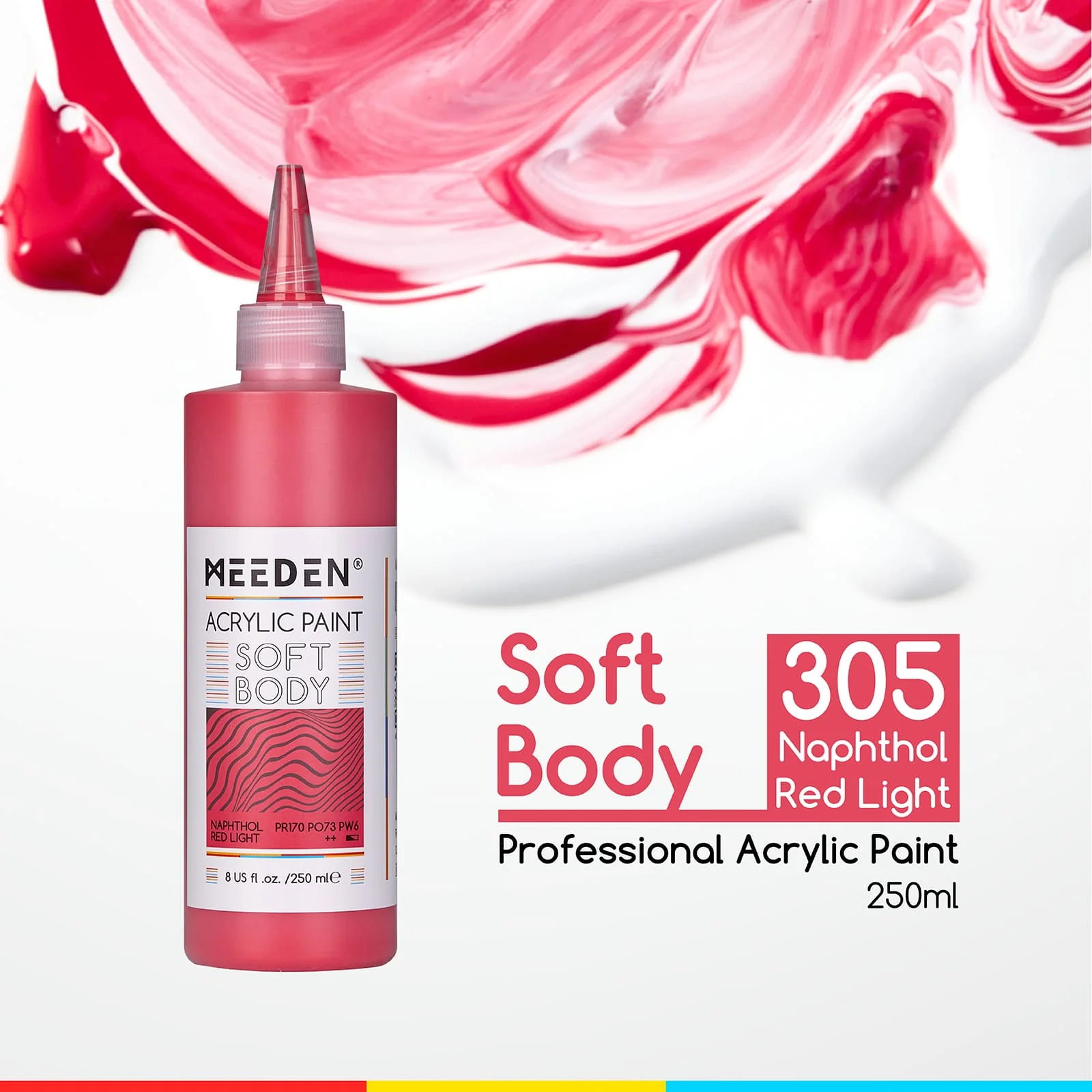 MEEDEN Soft Body Acrylic Paints Set, 37 Colors x 250ml/8.45oz - Image 31