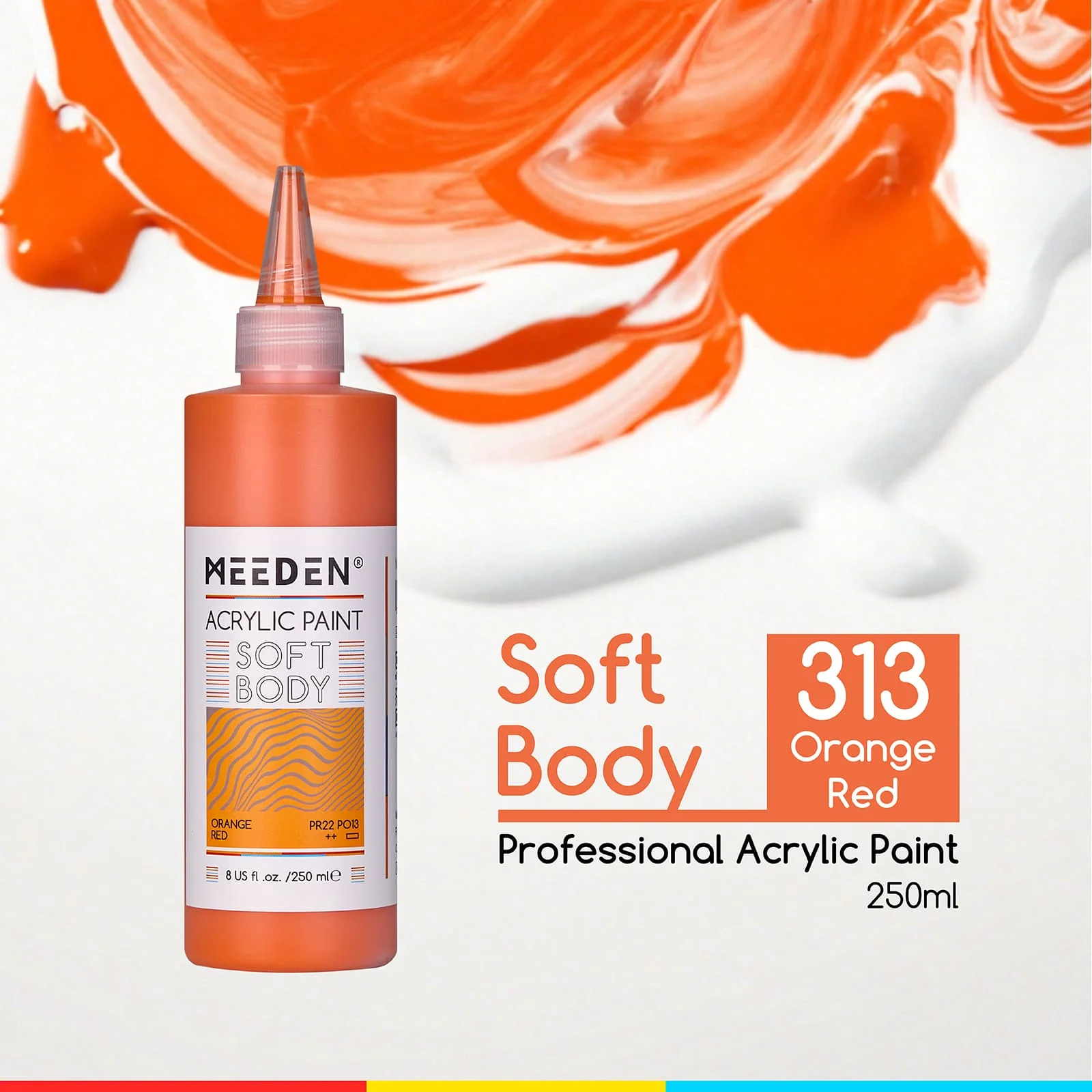 MEEDEN Soft Body Acrylic Paints Set, 37 Colors x 250ml/8.45oz - Image 34