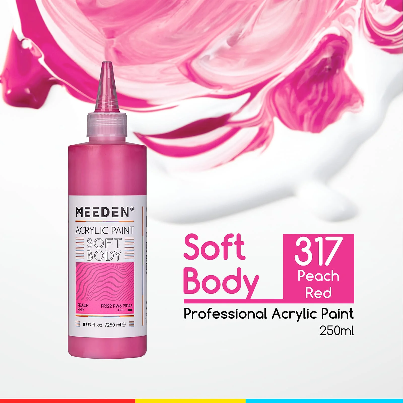 MEEDEN Soft Body Acrylic Paints Set, 37 Colors x 250ml/8.45oz - Image 40