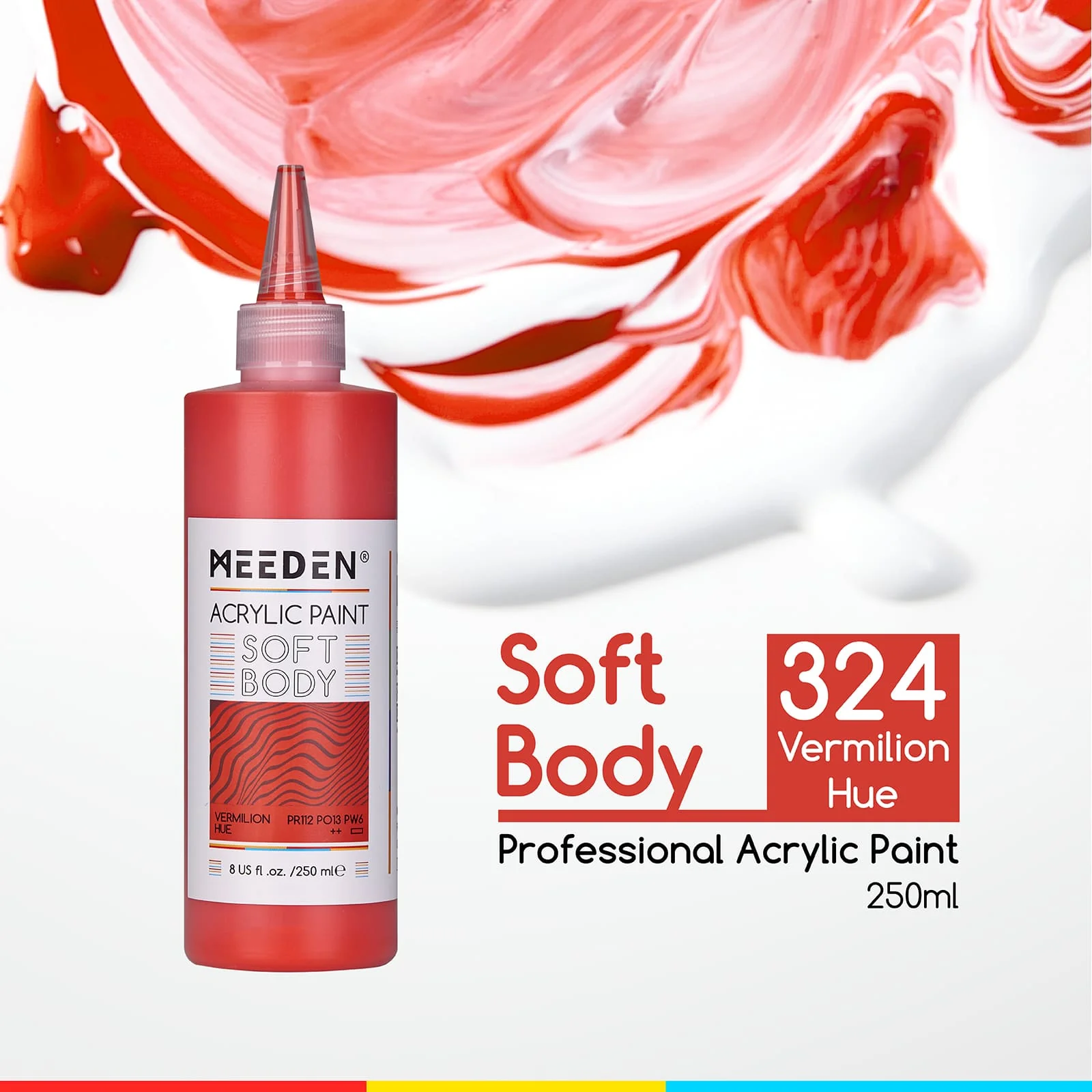 MEEDEN Soft Body Acrylic Paints Set, 37 Colors x 250ml/8.45oz - Image 43