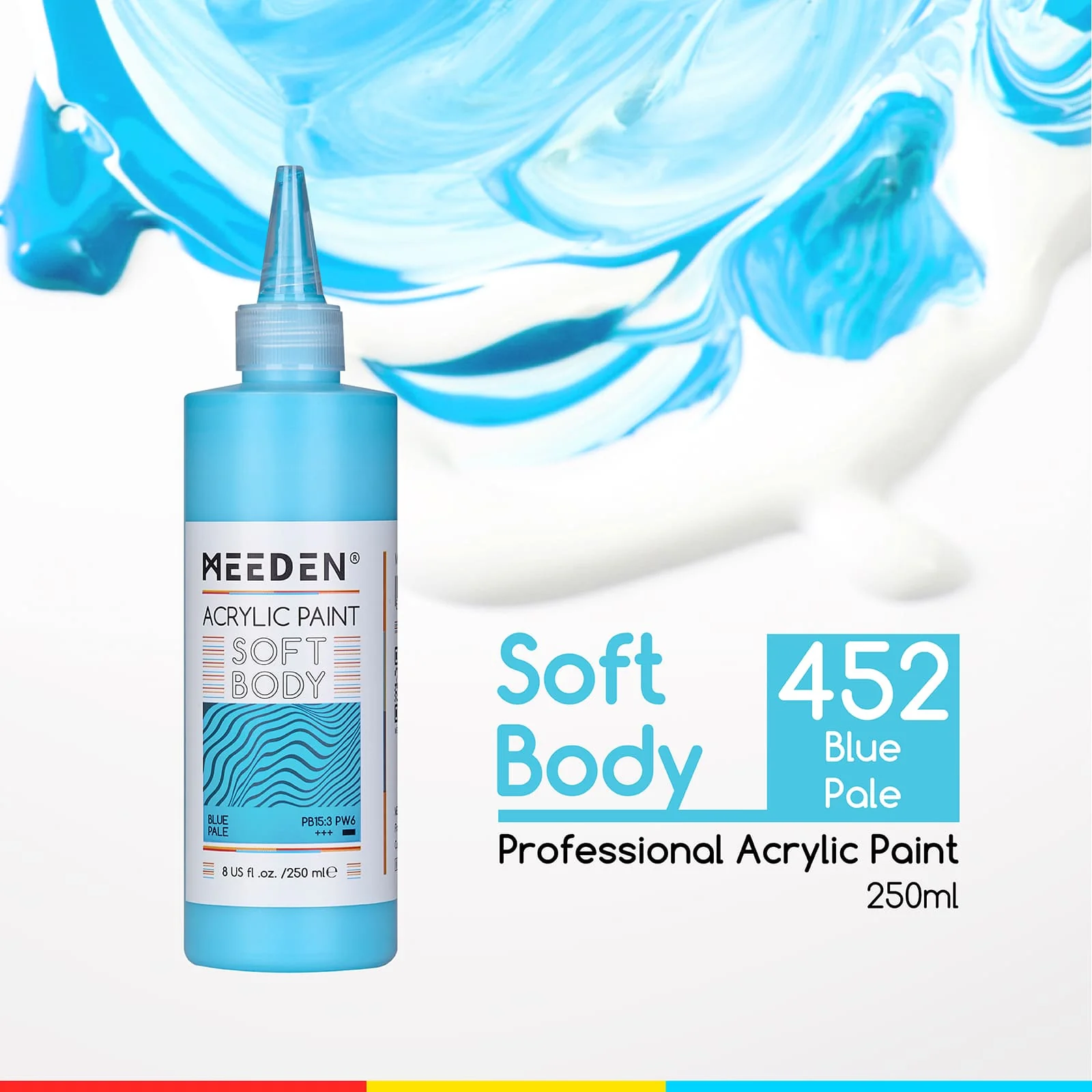MEEDEN Soft Body Acrylic Paints Set, 37 Colors x 250ml/8.45oz - Image 58
