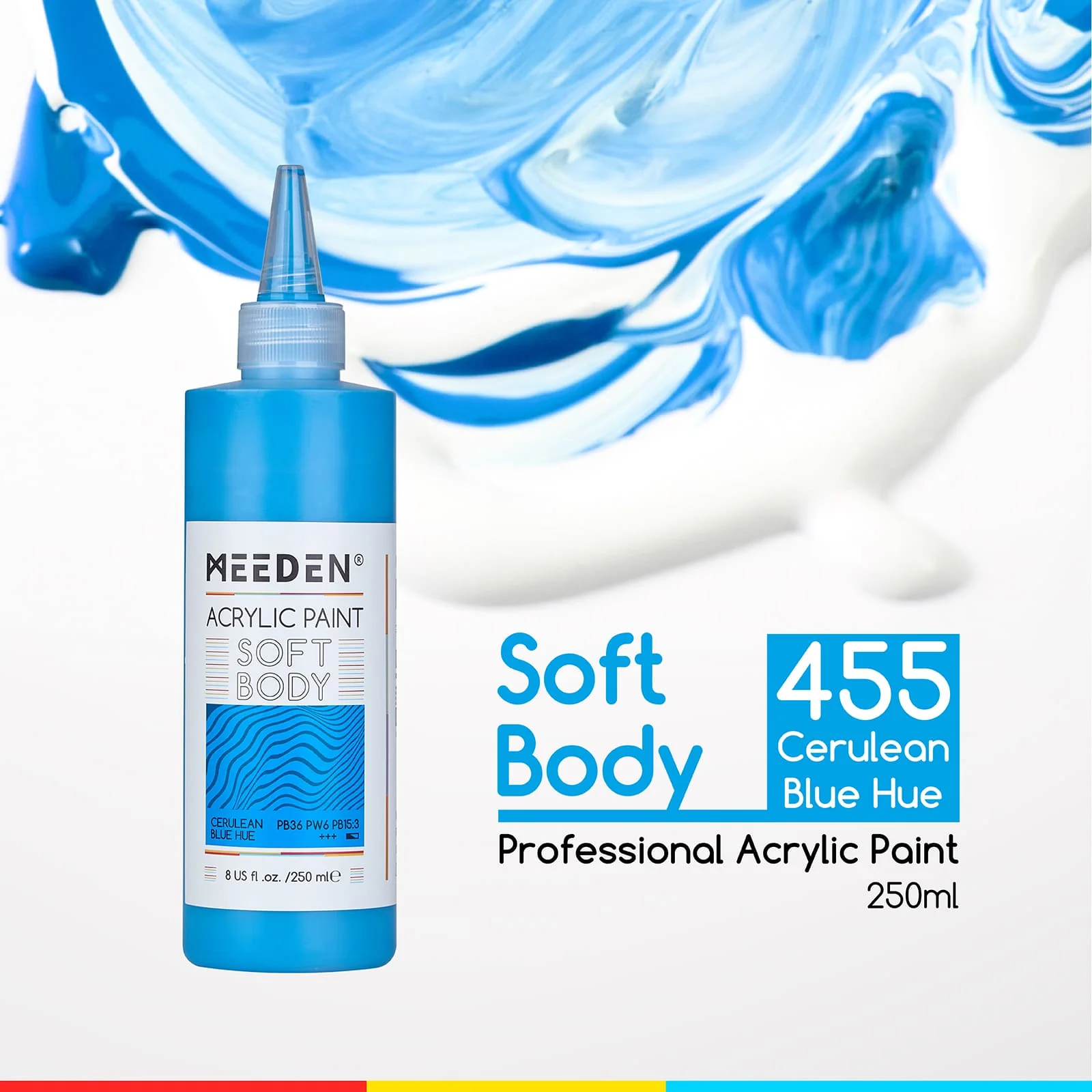 MEEDEN Soft Body Acrylic Paints Set, 37 Colors x 250ml/8.45oz - Image 64