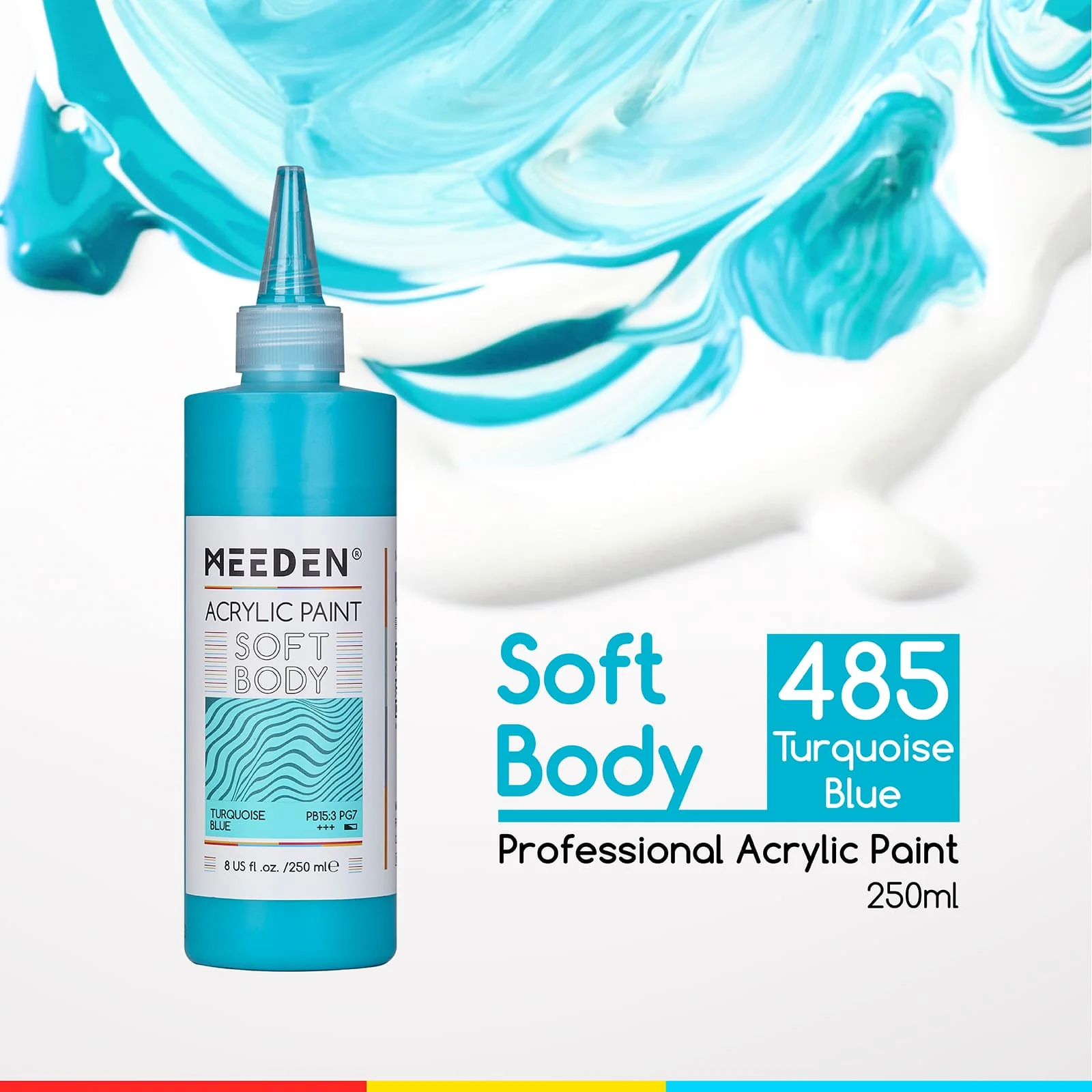 MEEDEN Soft Body Acrylic Paints Set, 37 Colors x 250ml/8.45oz - Image 67