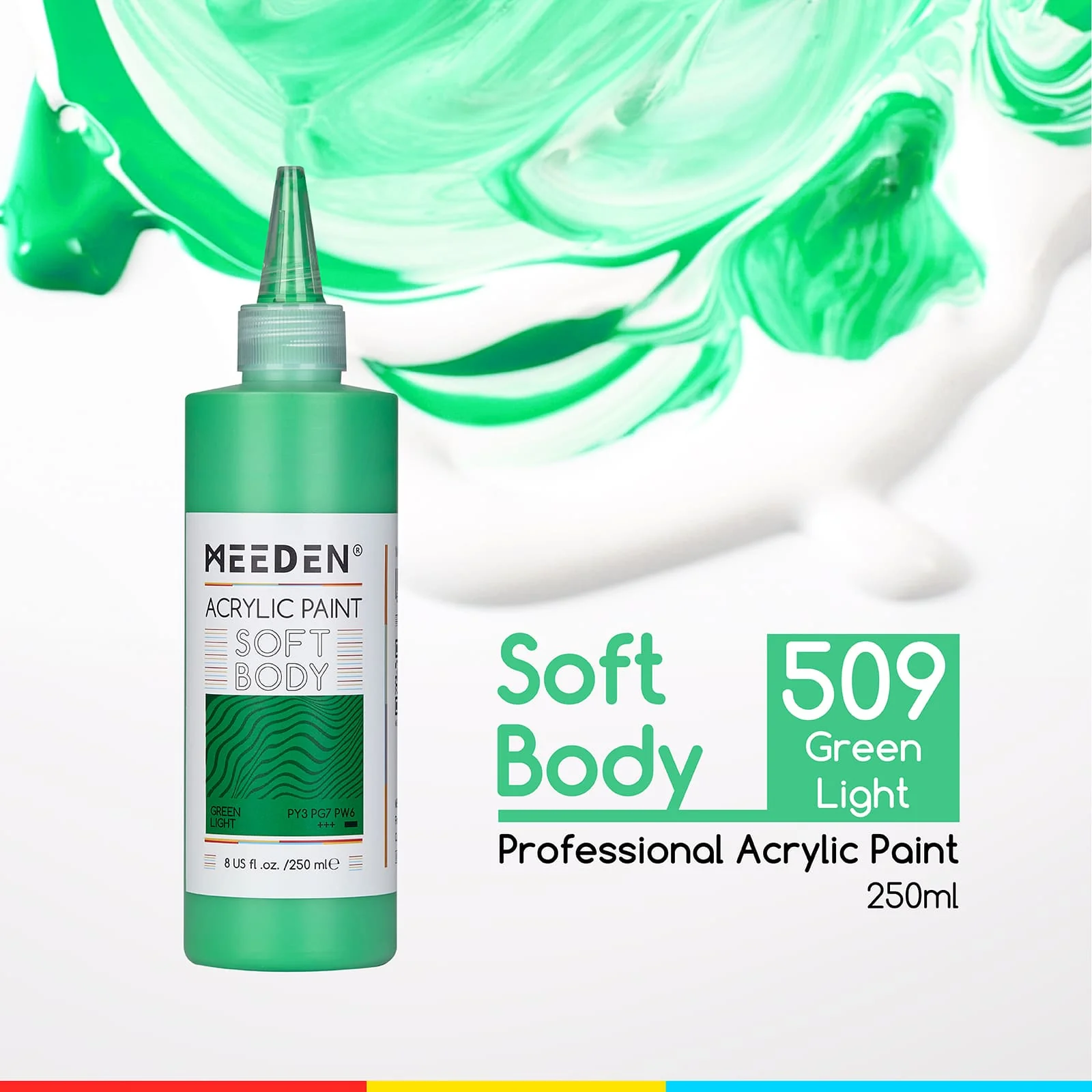 MEEDEN Soft Body Acrylic Paints Set, 37 Colors x 250ml/8.45oz - Image 70