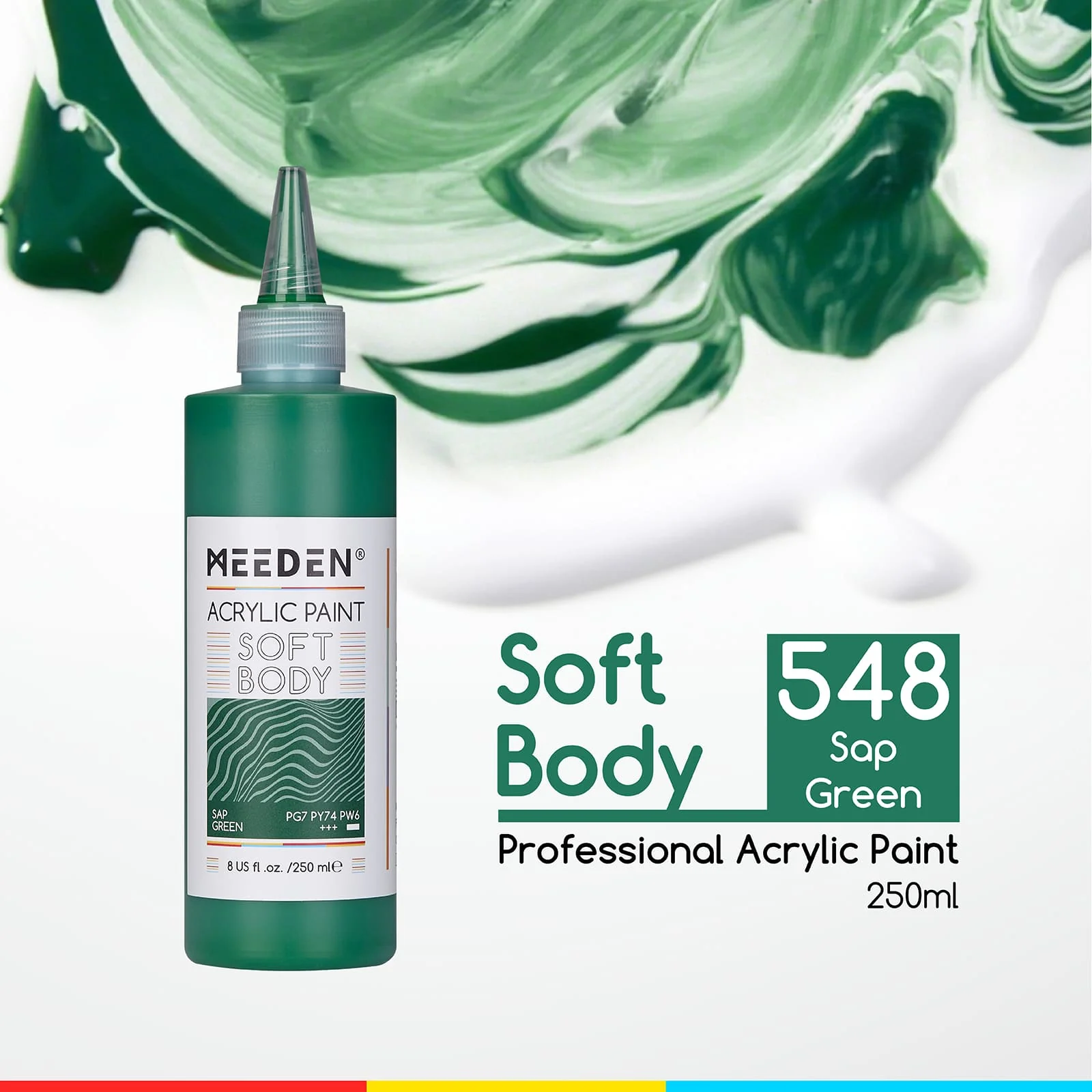 MEEDEN Soft Body Acrylic Paints Set, 37 Colors x 250ml/8.45oz - Image 73