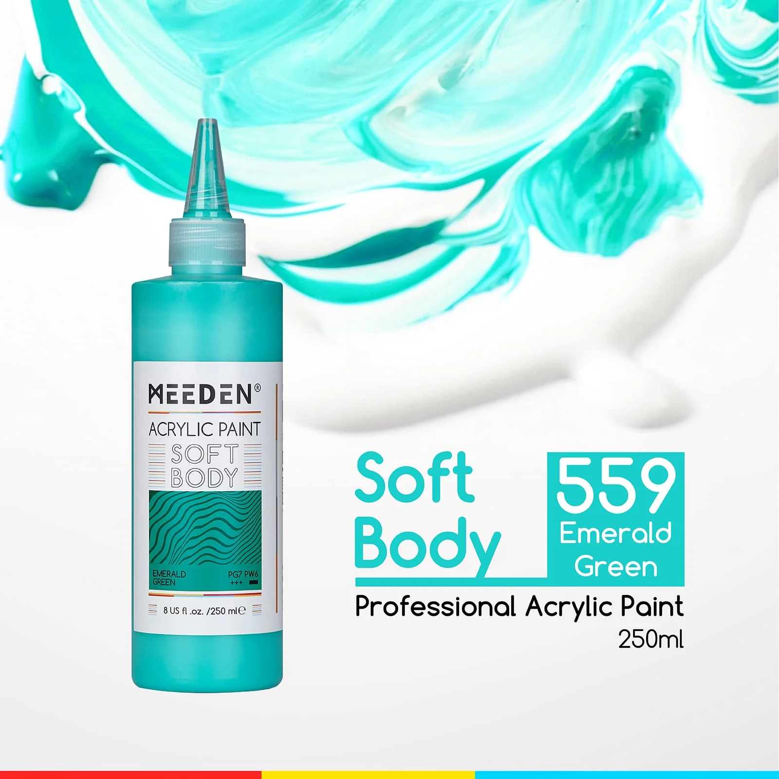 MEEDEN Soft Body Acrylic Paints Set, 37 Colors x 250ml/8.45oz - Image 76