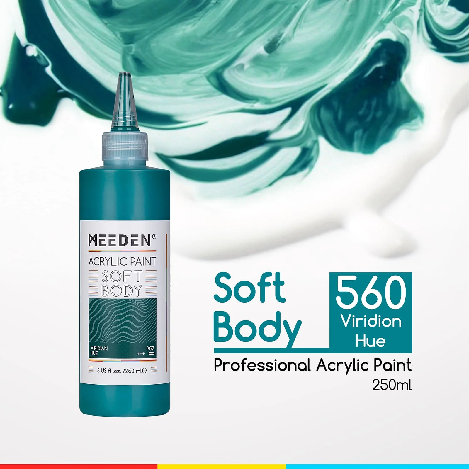 MEEDEN Soft Body Acrylic Paints Set, 37 Colors x 250ml/8.45oz - Image 79