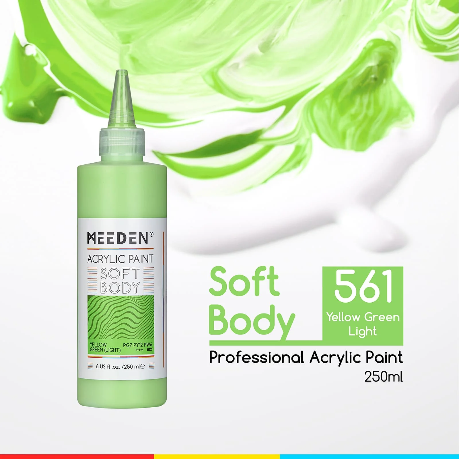 MEEDEN Soft Body Acrylic Paints Set, 37 Colors x 250ml/8.45oz - Image 82