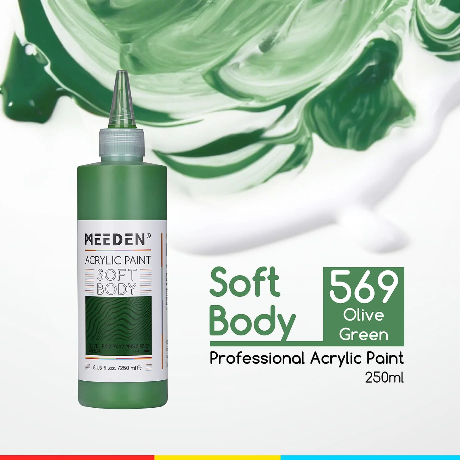 MEEDEN Soft Body Acrylic Paints Set, 37 Colors x 250ml/8.45oz - Image 85