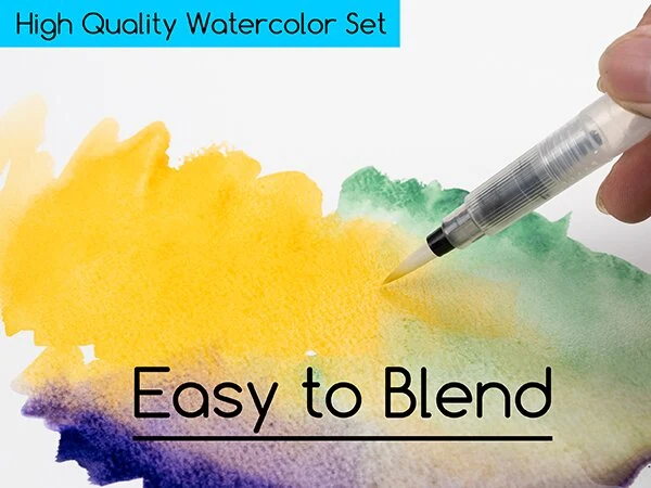 MEEDEN Travel Watercolor Paint Set, 42 Assorted Colors with 4 Brushes - Image 4