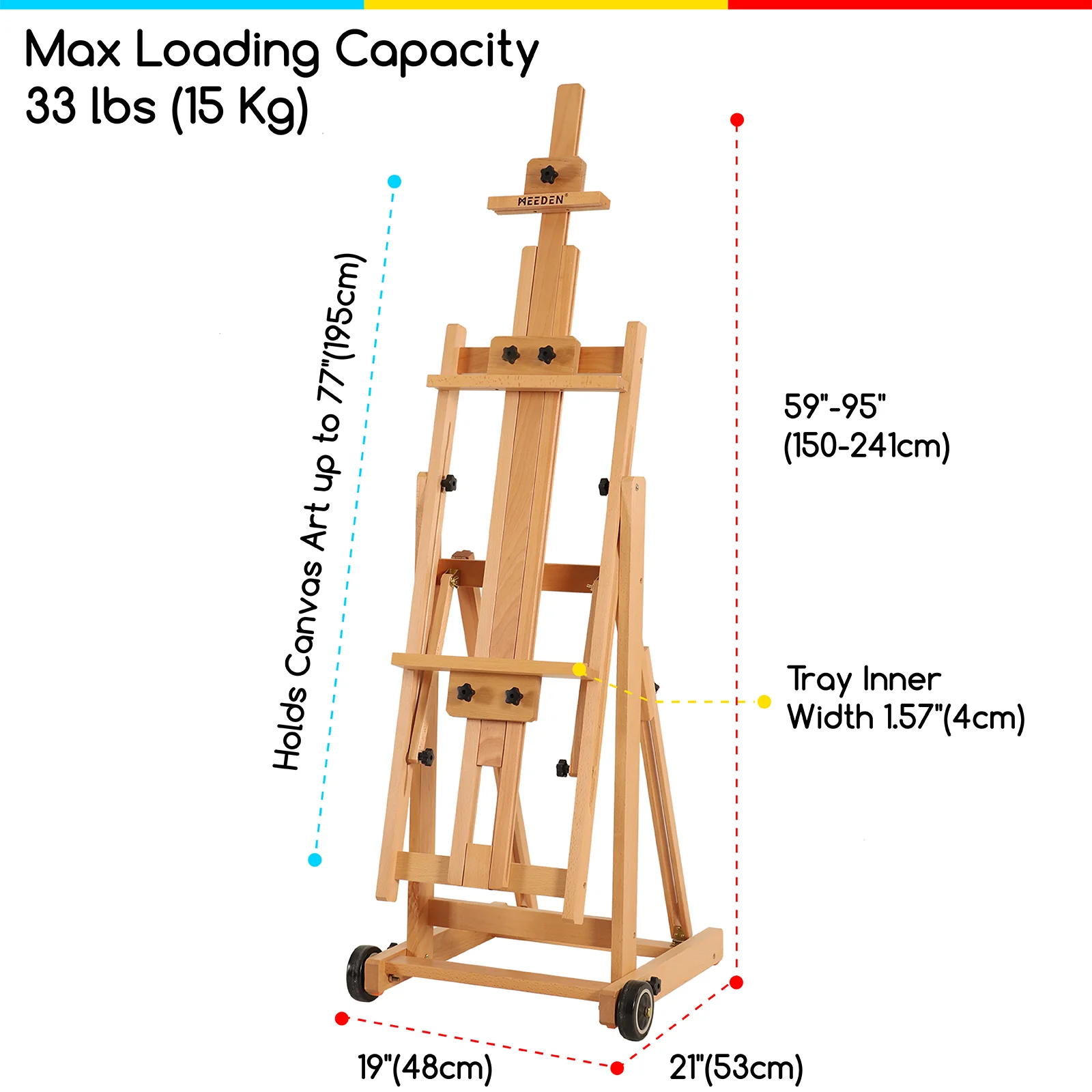 MEEDEN Versatile Studio H-Frame Artist Easel-W14 - Image 7