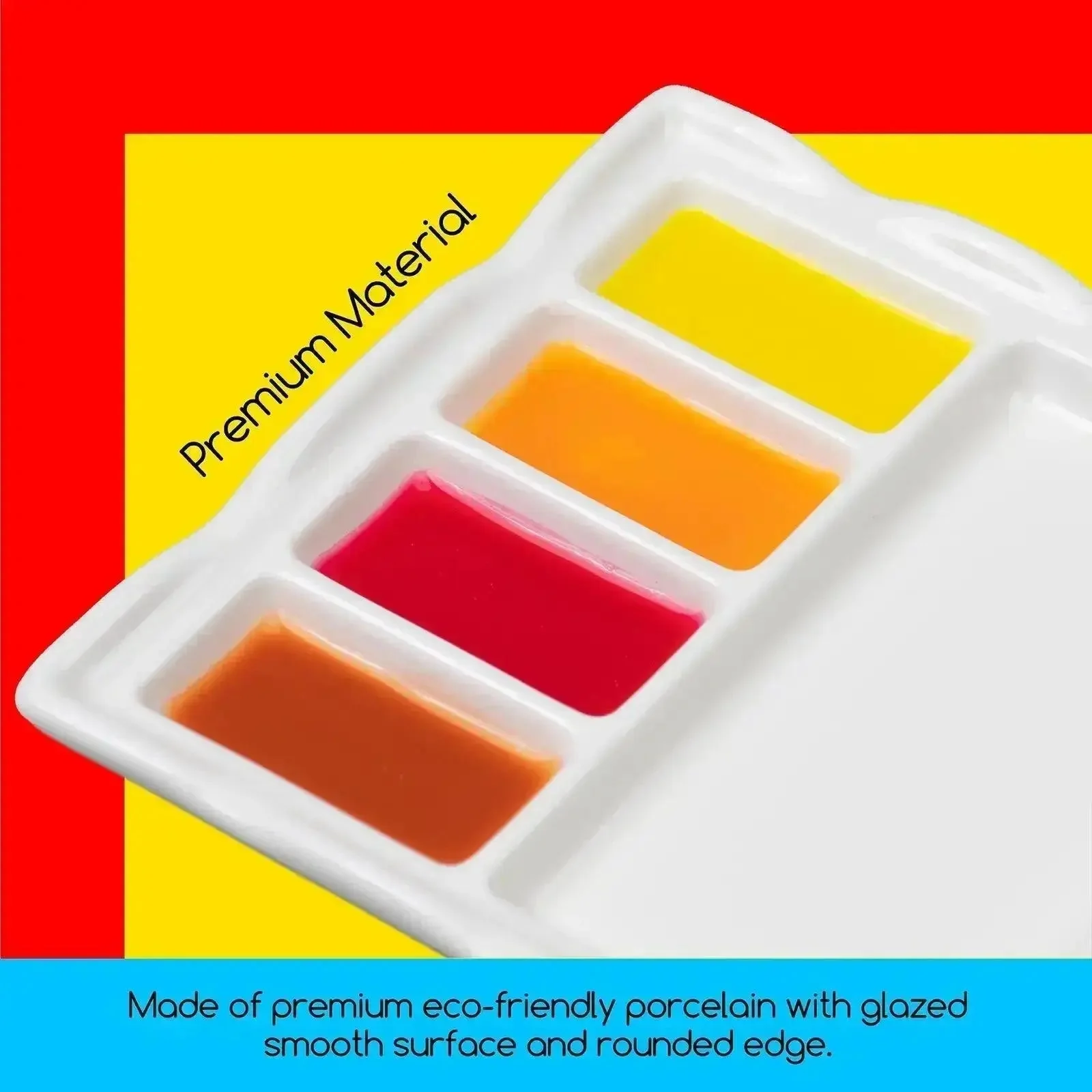MEEDEN 8-Well Artist Ceramic Paint Palette - Image 4