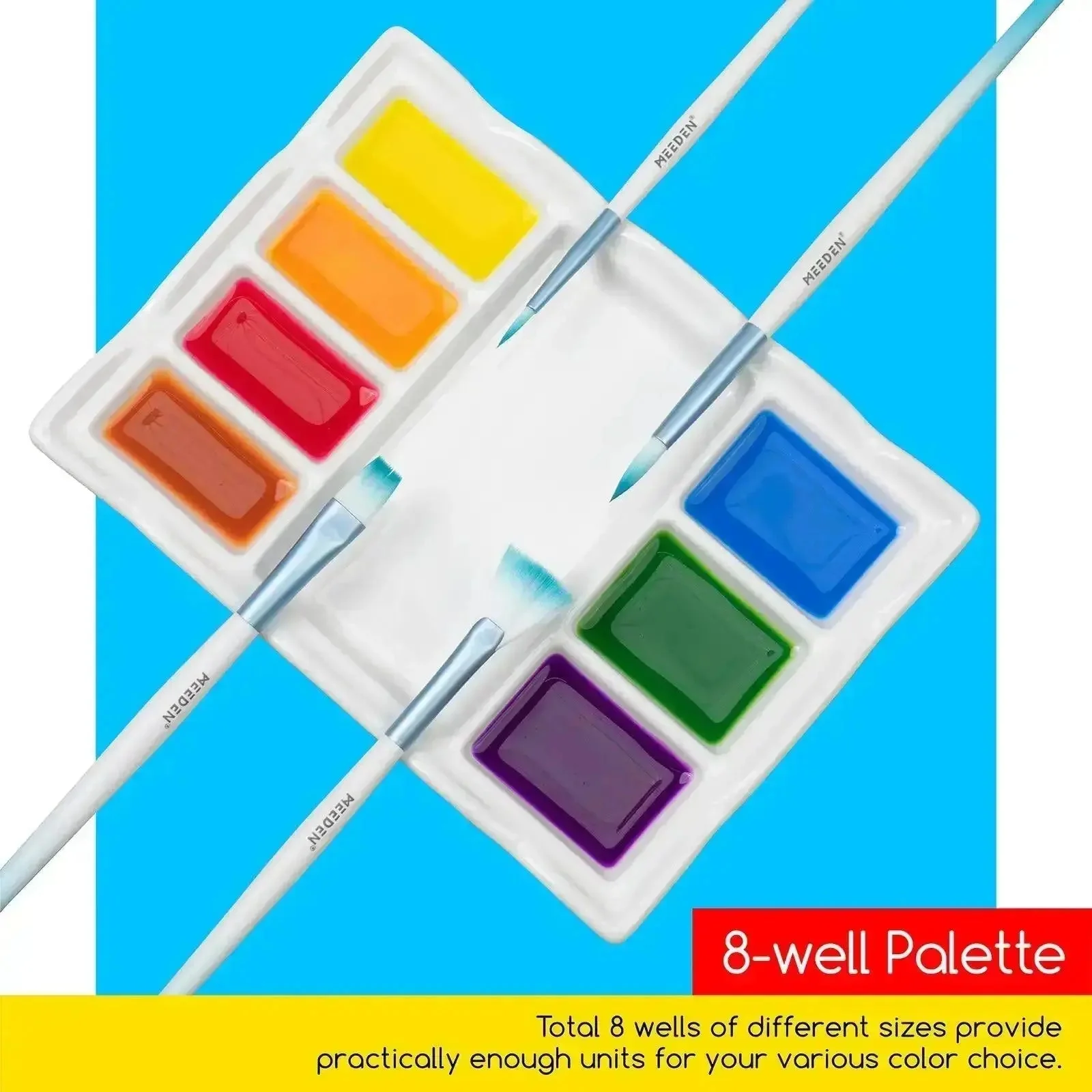 MEEDEN 8-Well Artist Ceramic Paint Palette - Image 5