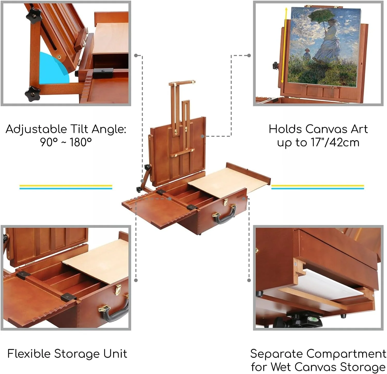MEEDEN Plein Air Pochade Box-Walnut - Image 6