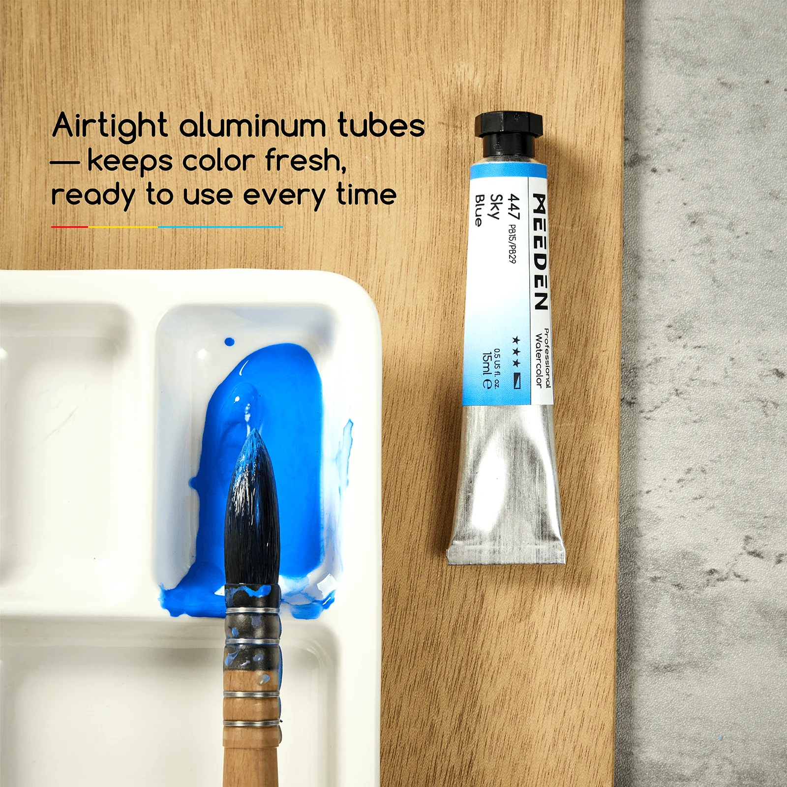 MEEDEN Professinal Watercolor Paint Set, 12 Colors 15ml/0.5oz - Image 7