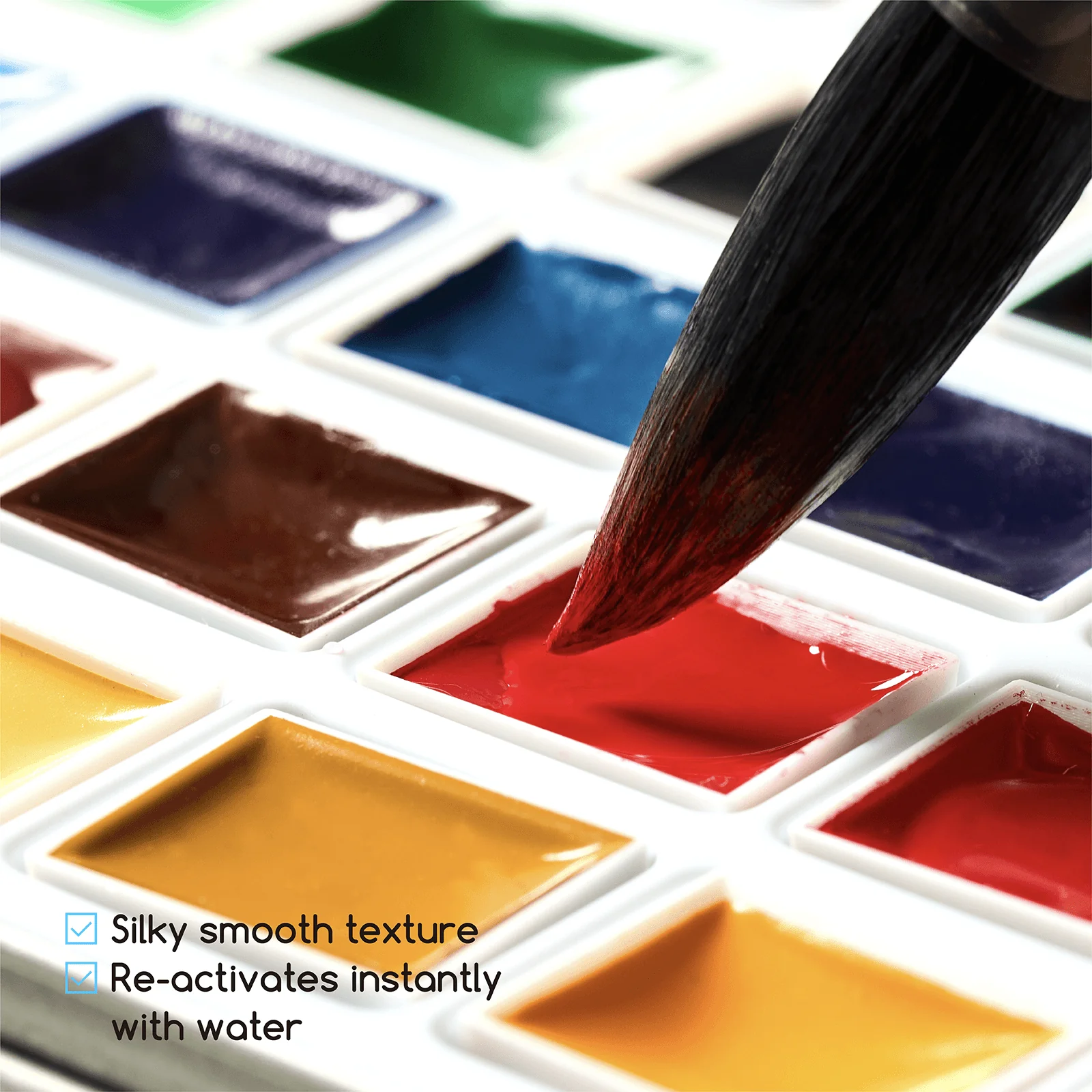MEEDEN Professional 40 Colors High Saturation Semi-Moist Watercolor Paint Set - Image 9