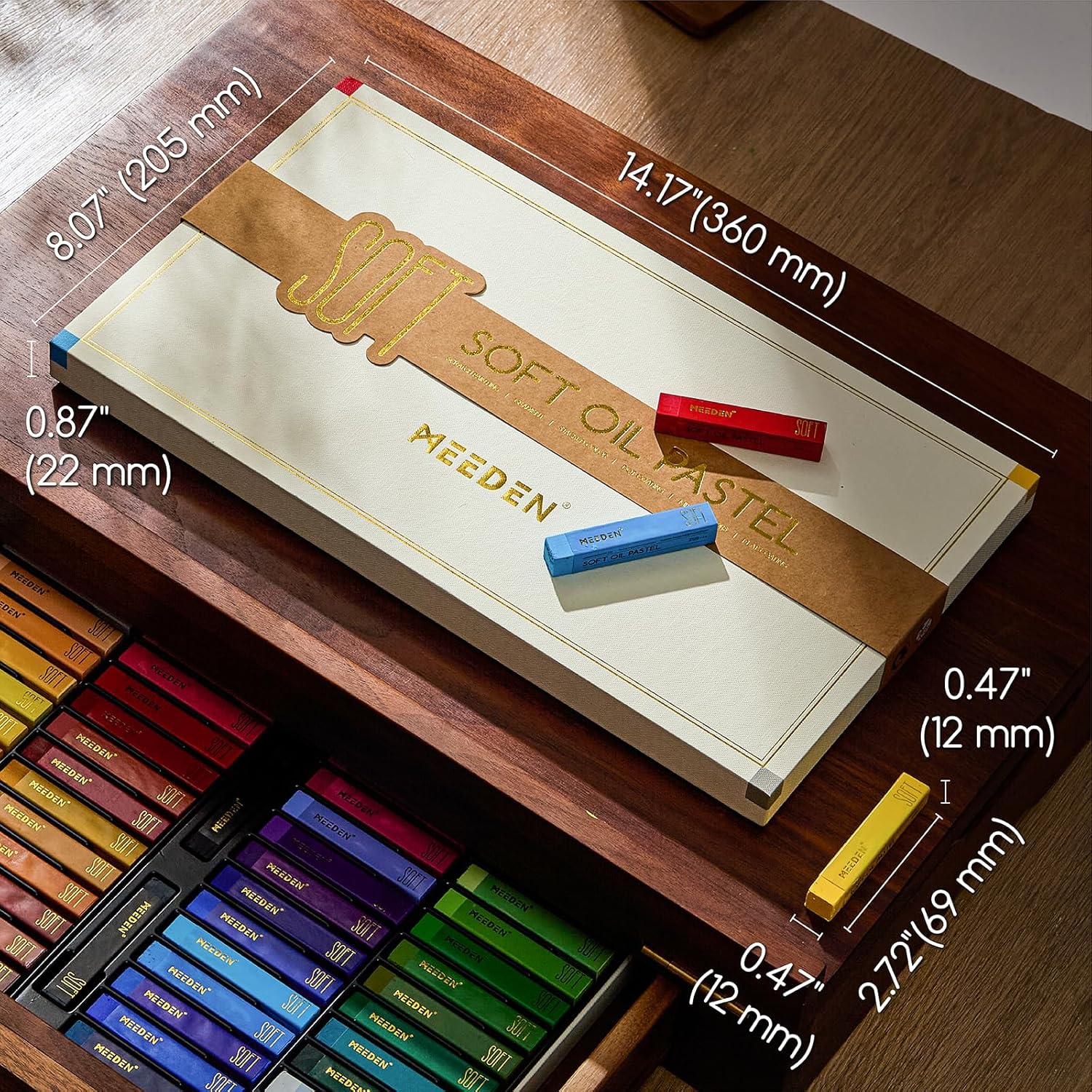 MEEDEN Professional Square Soft Oil Pastels, 48 Colors With Extra 2 White & 2 Black - Image 8