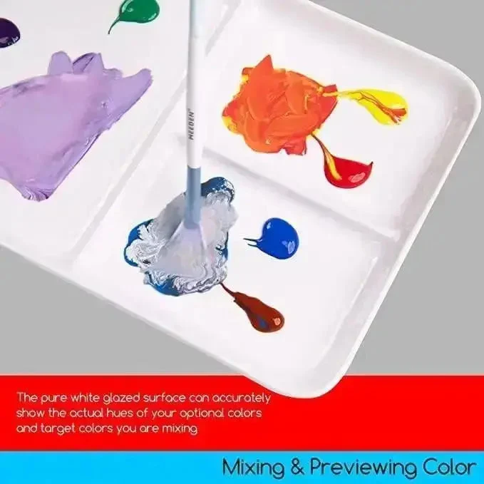 MEEDEN 3-Well Ceramic Palette, 10'' × 7'' - Image 5