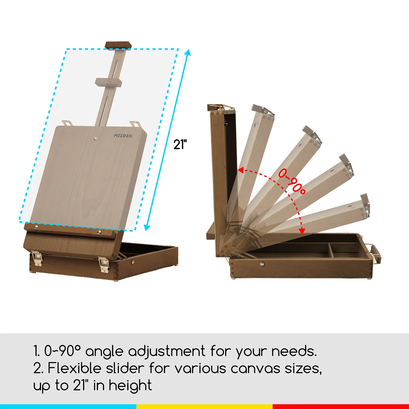 MEEDEN Solid Beechwood Tabletop Art Easel with Storage-HBX-3 - Image 6