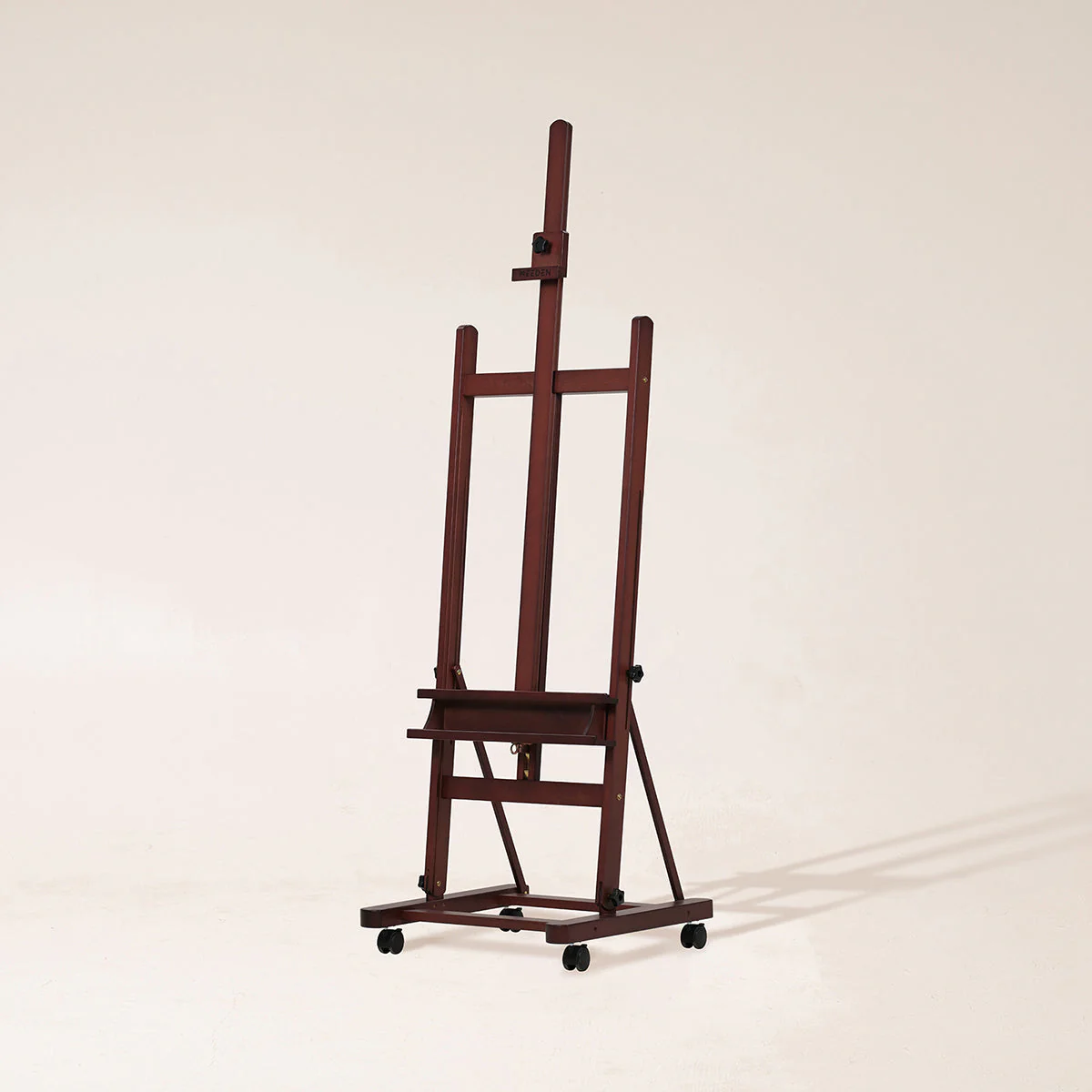 MEEDEN H-Frame Artist Easel with Storage Tray-Dark Walnut-W02